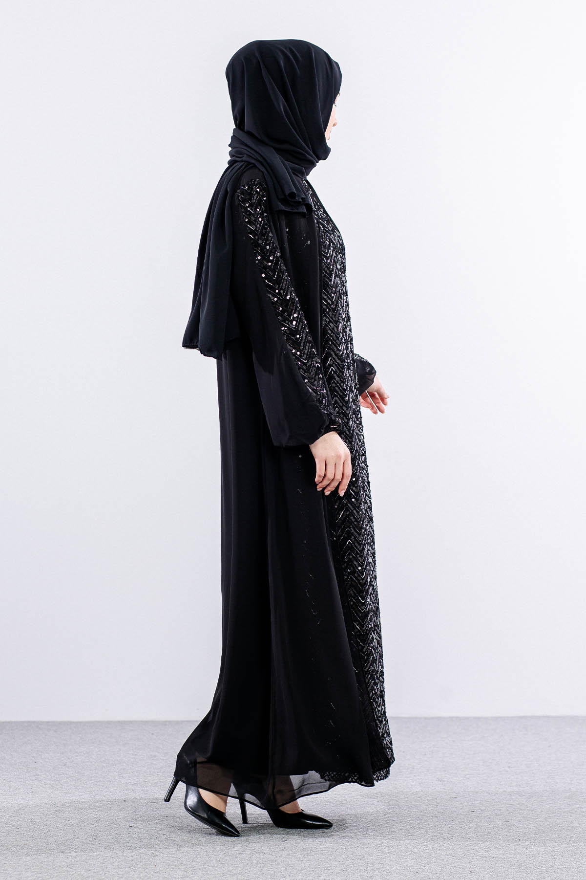 472 şik Elbise 1-4 - Siyah - 5