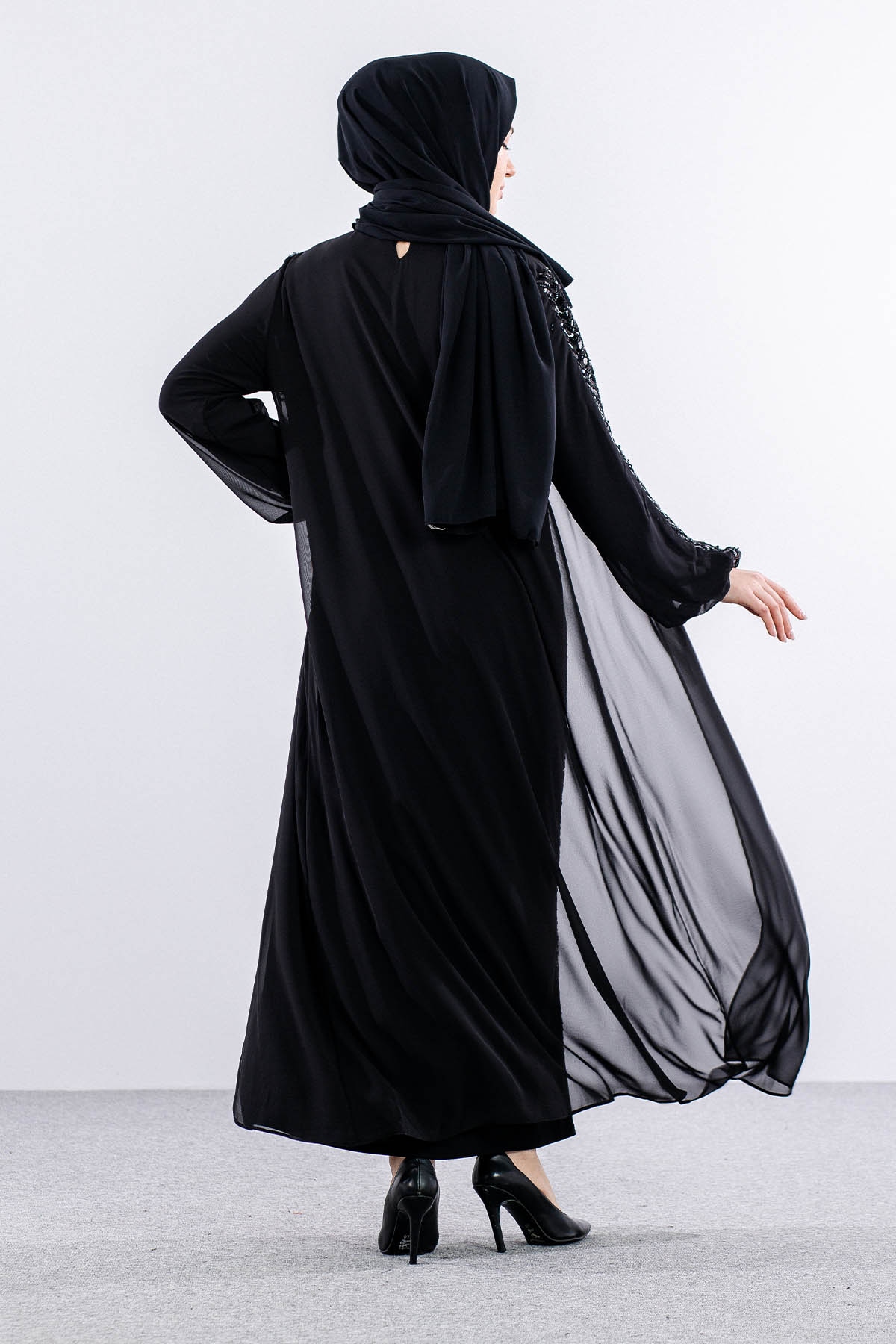 472 şik Elbise 1-4 - Siyah - 6