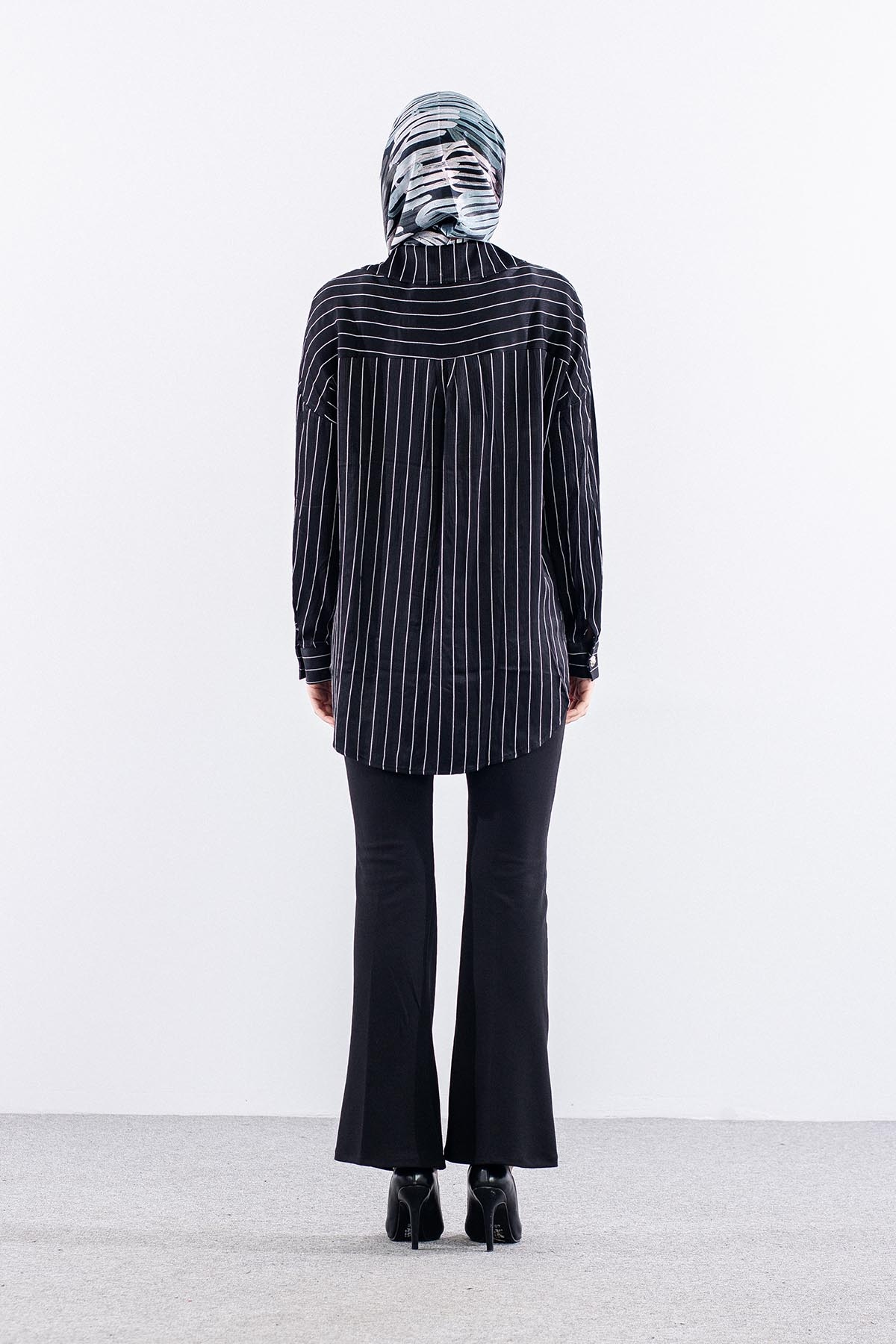 4810 Tunik 1-1-2-2 Cizgili - Siyah - 4