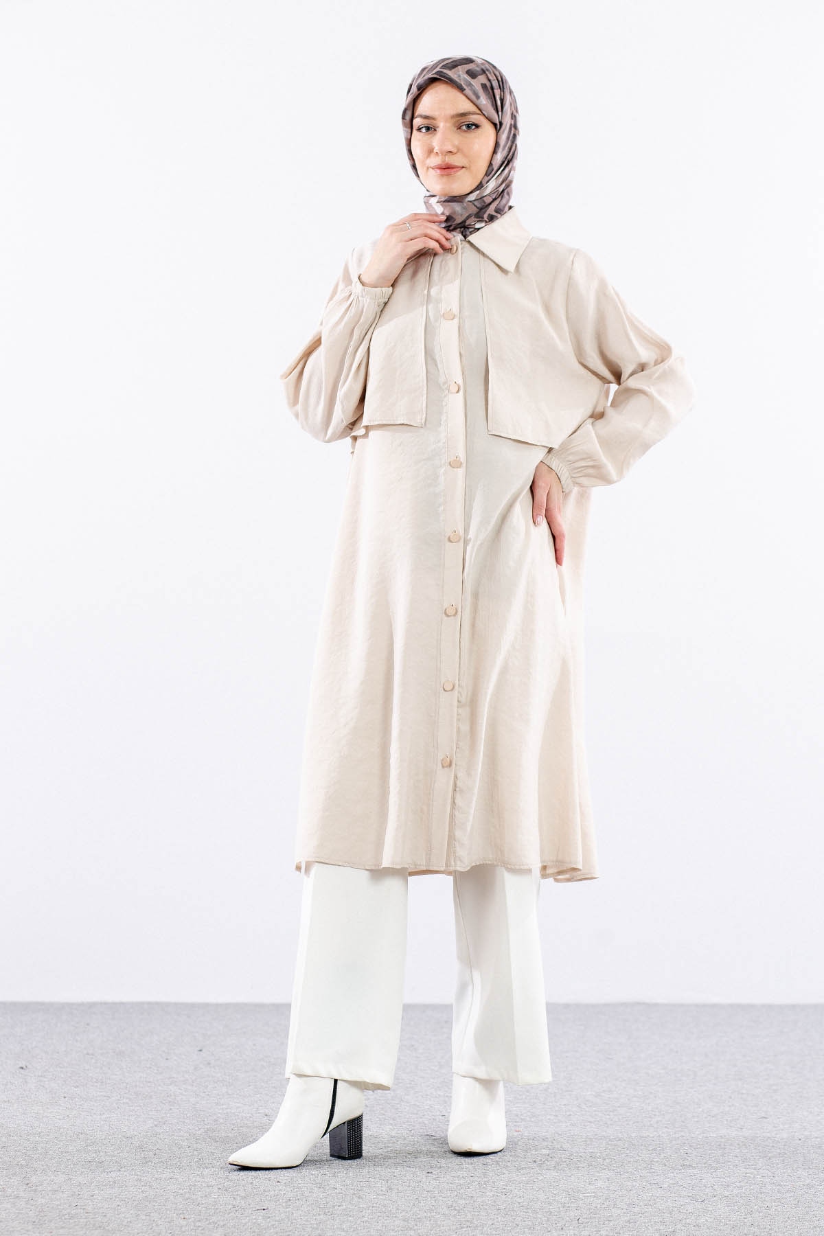 5001 Tunik 44-52 - Bej - 2