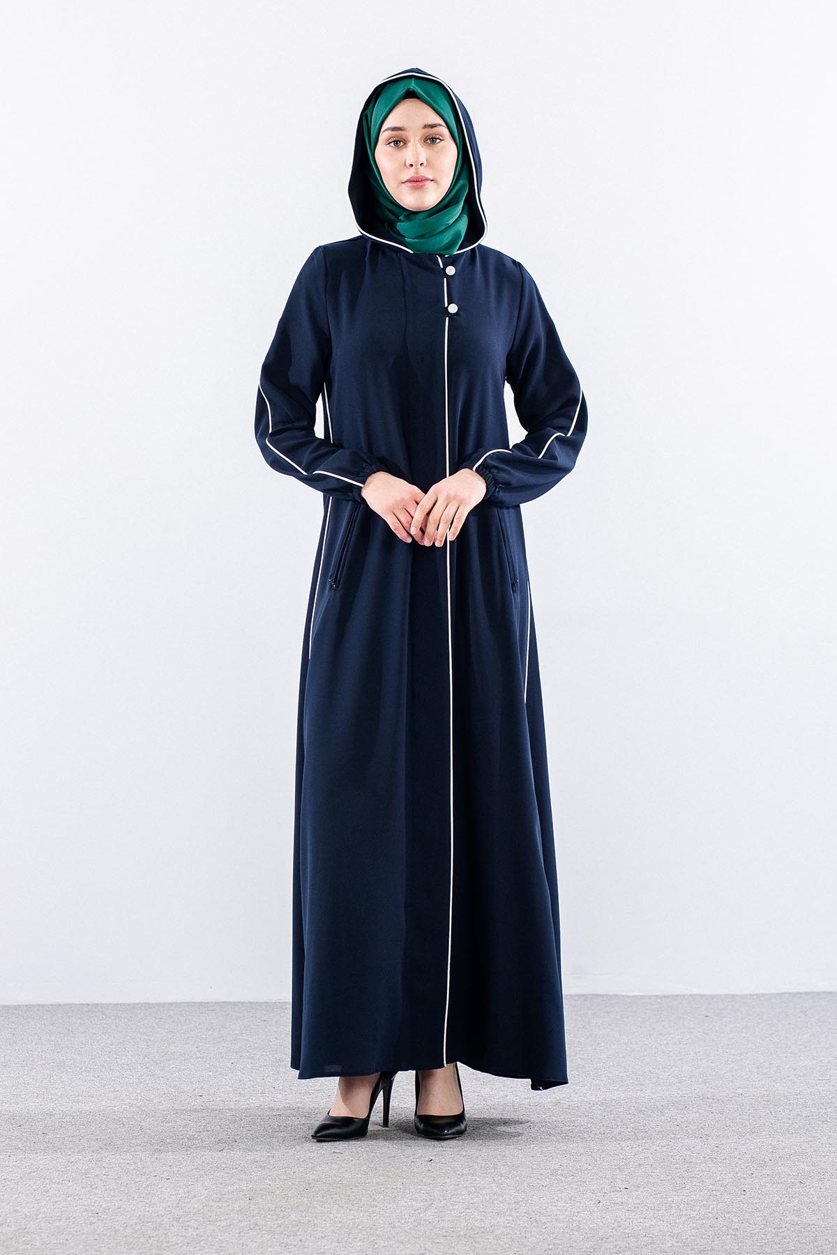 5003 Ferace 40-50 Buhara Biyeli - Lacivert - 1