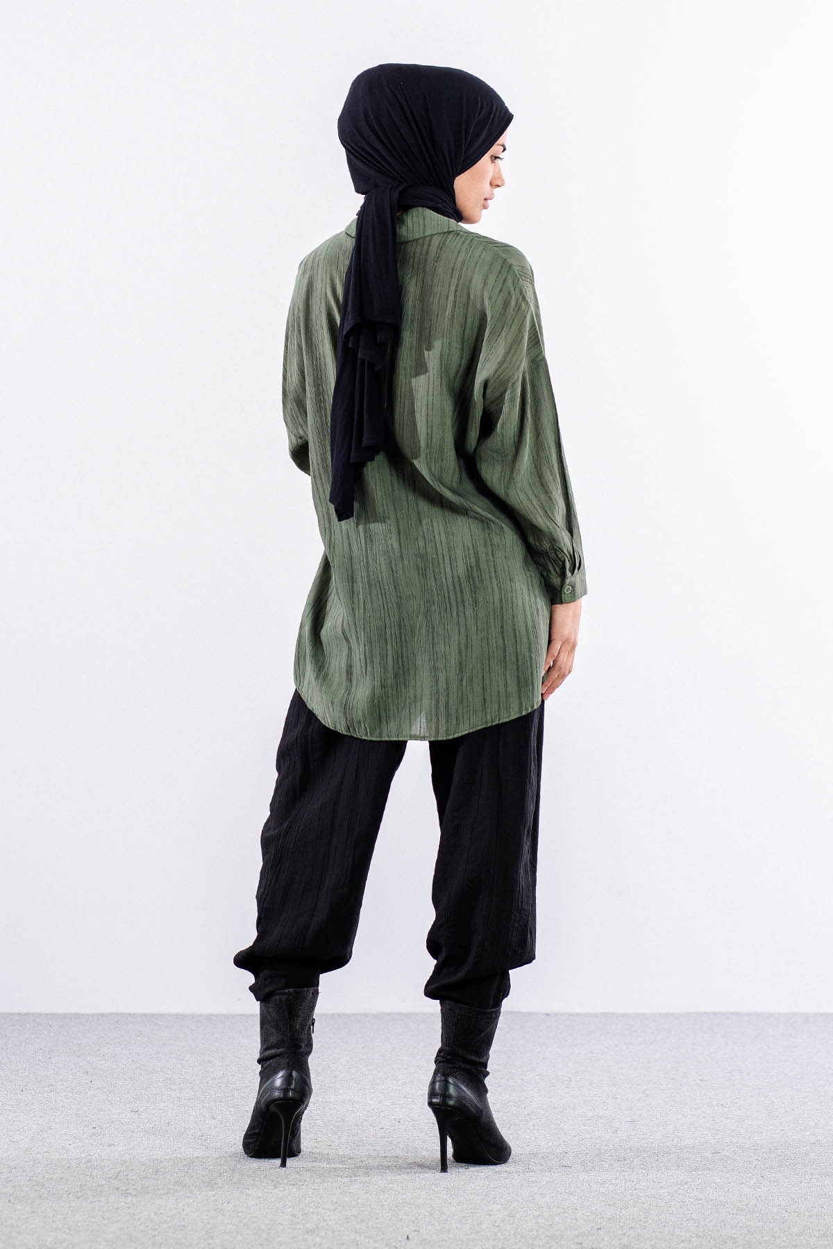 5004 Gömlek 42-44-46 Cep Detay - Haki - 4