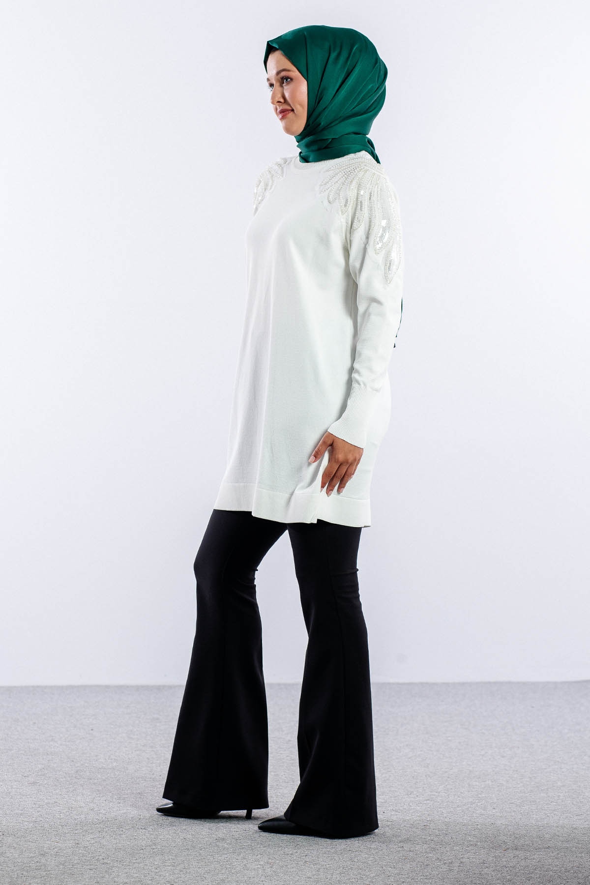 5006 Kazak Tek Omuz Inci - Ekru - 4