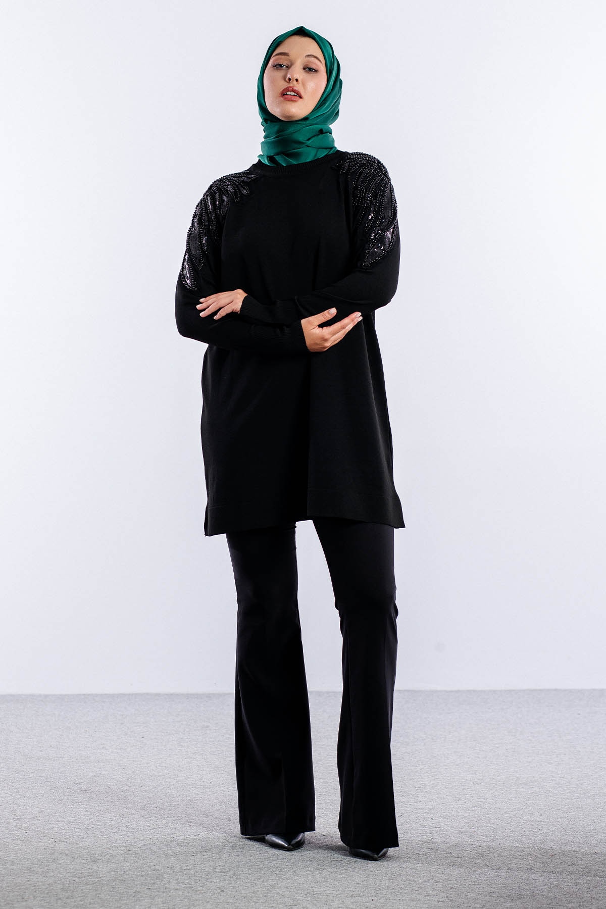 5006 Kazak Tek Omuz Inci - Siyah - 1