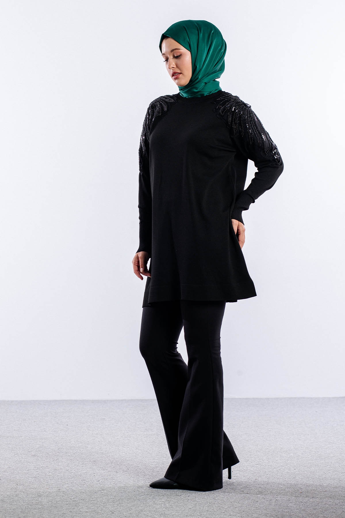 5006 Kazak Tek Omuz Inci - Siyah - 3