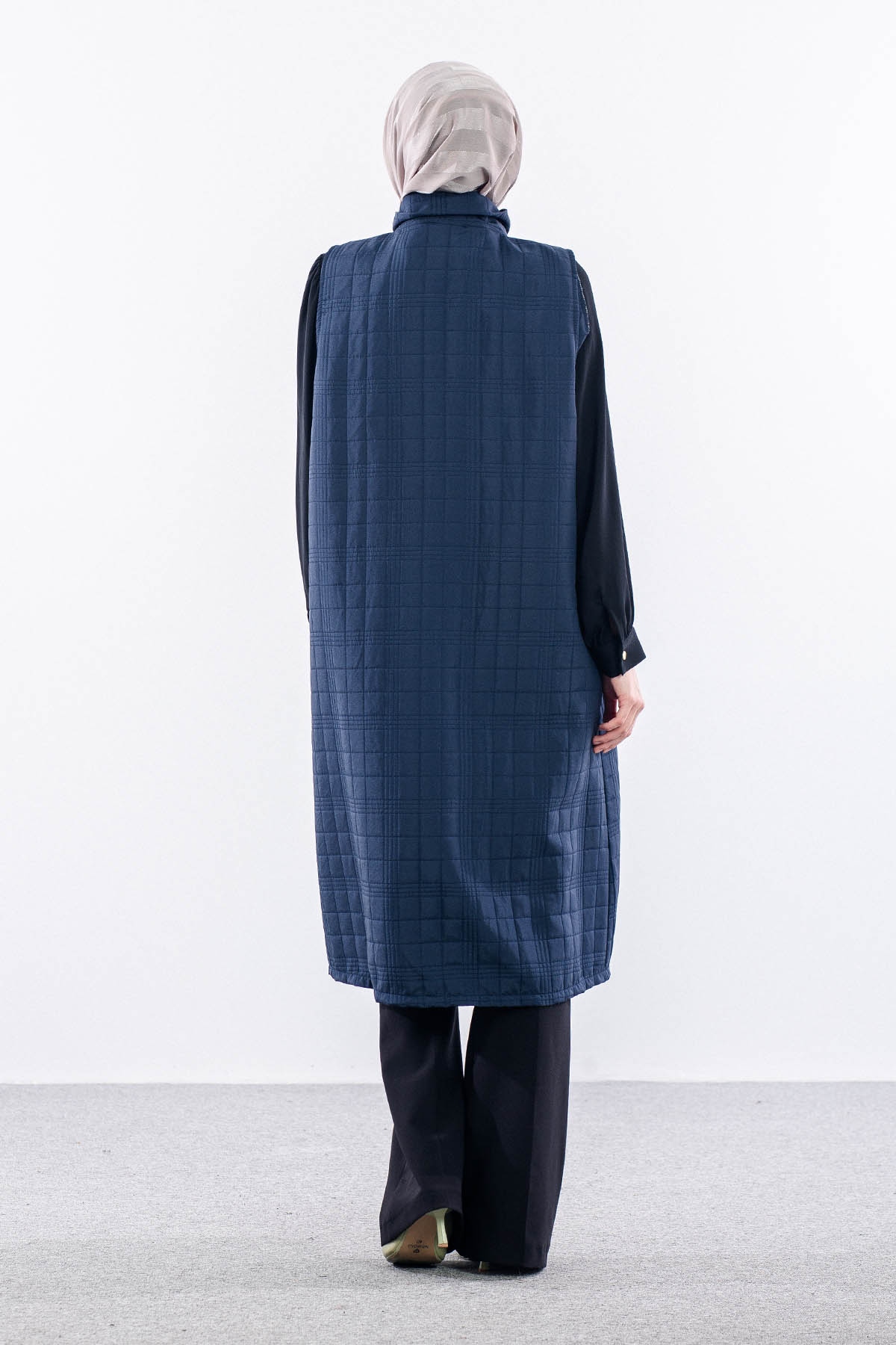 5016 Kapitone Yelek 42-48 - Lacivert - 4