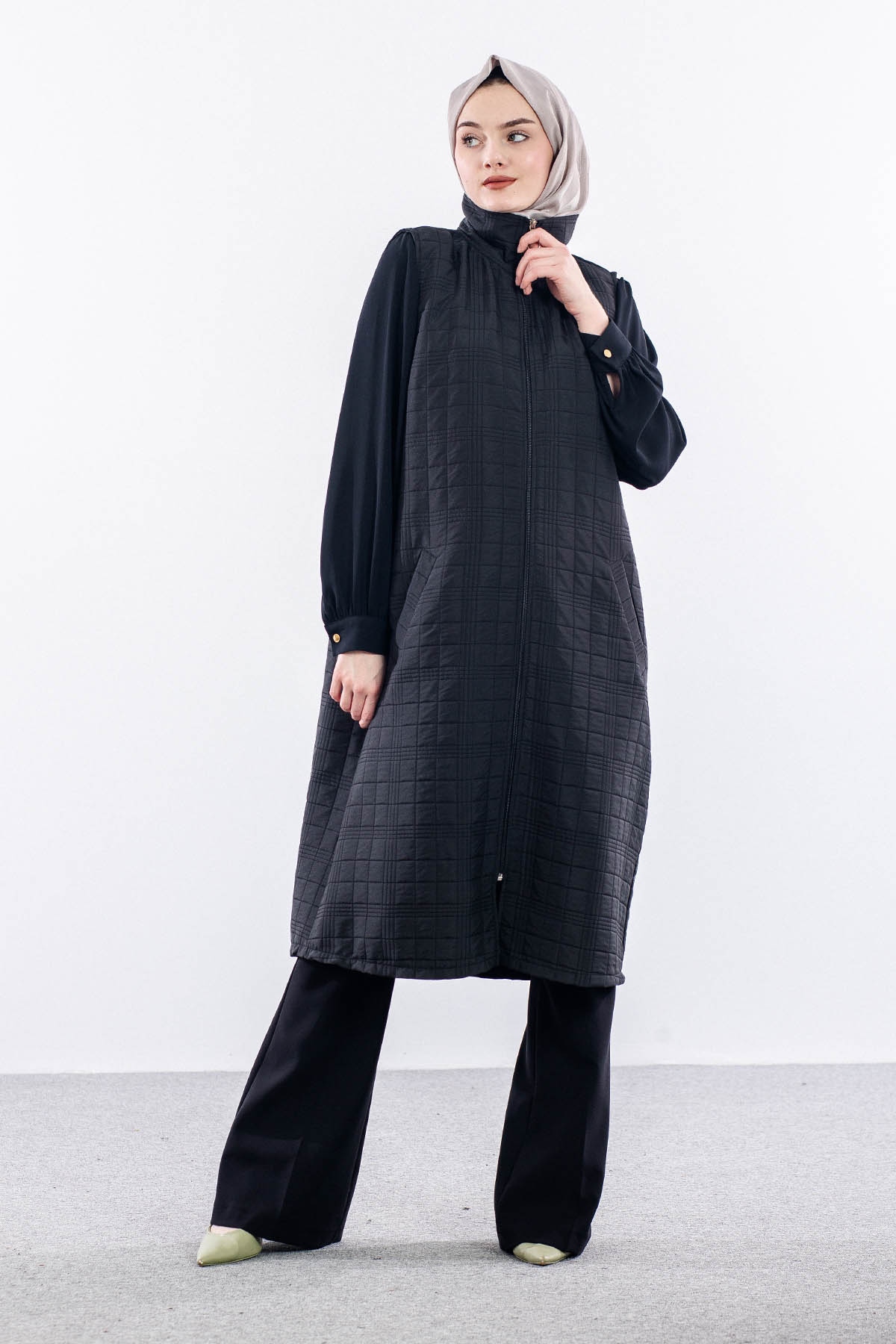 5016 Kapitone Yelek 42-48 - Siyah - 3