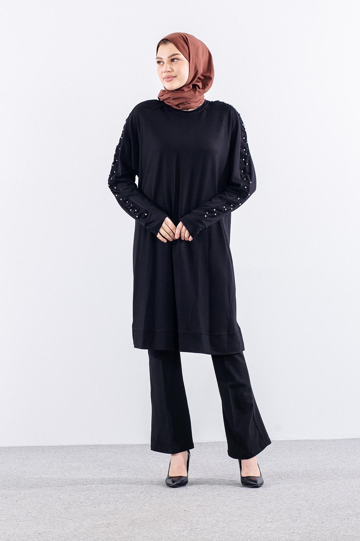 5019 Tunuk 44-50 Kolda Tas Detay - Siyah - 1