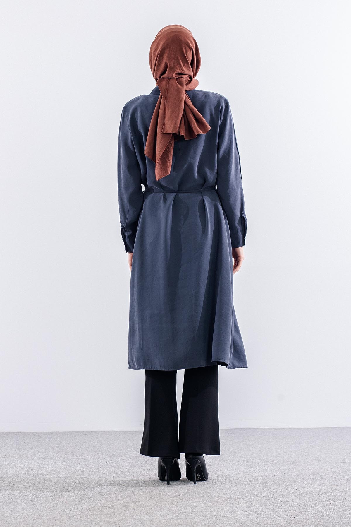 5040 Tunik 44-52 Aller Detay - Gri - 4