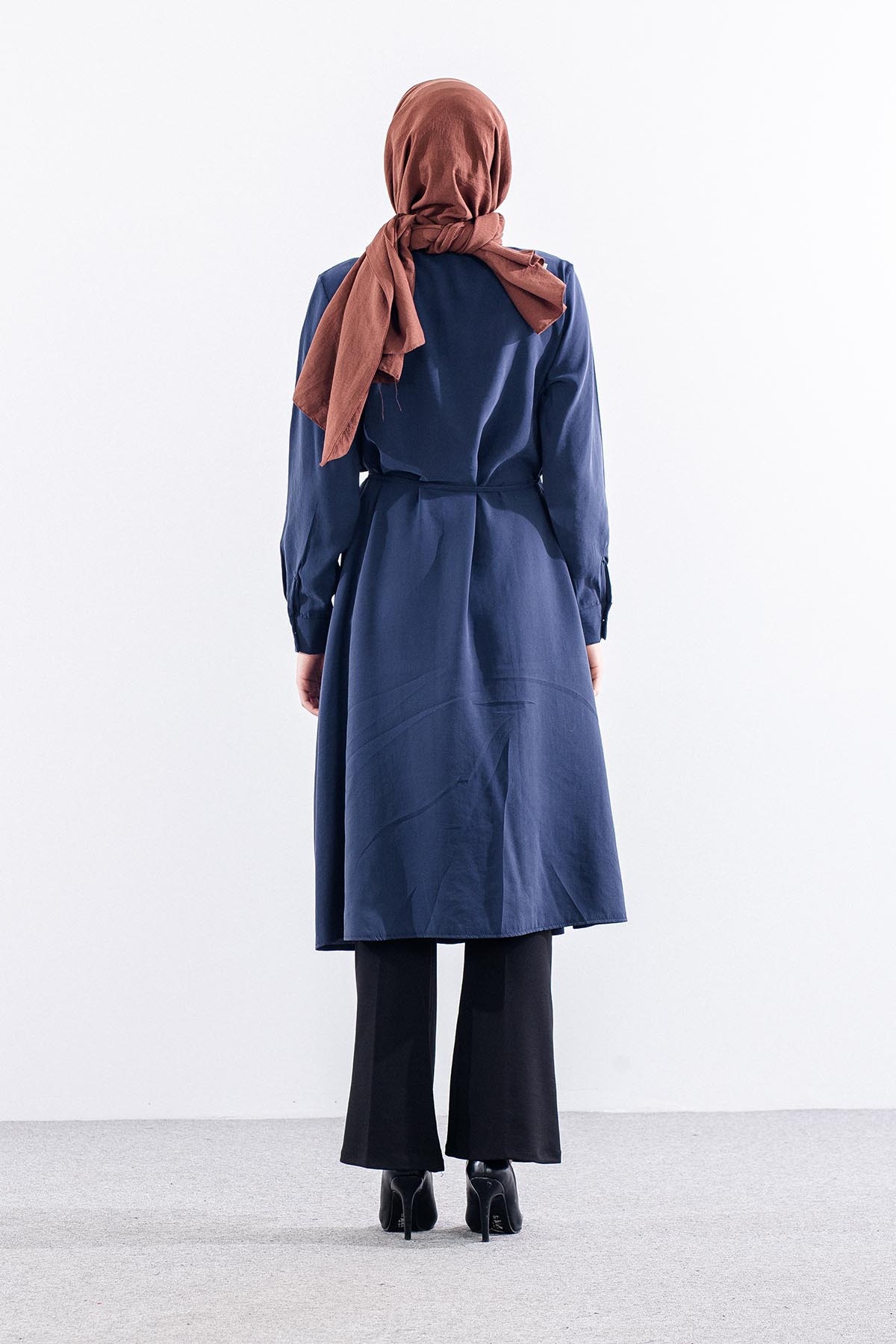 5040 Tunik 44-52 Aller Detay - Lacivert - 5