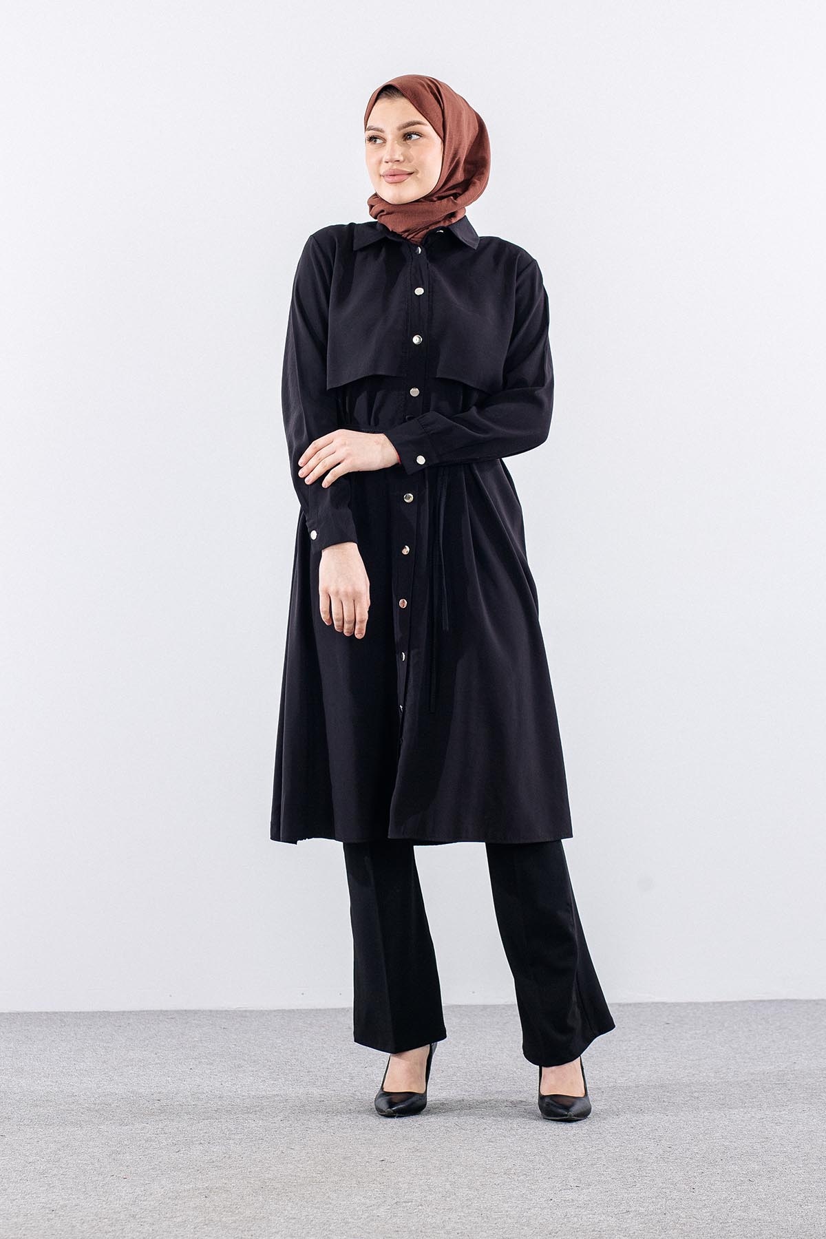 5040 Tunik 44-52 Aller Detay - Siyah - 1