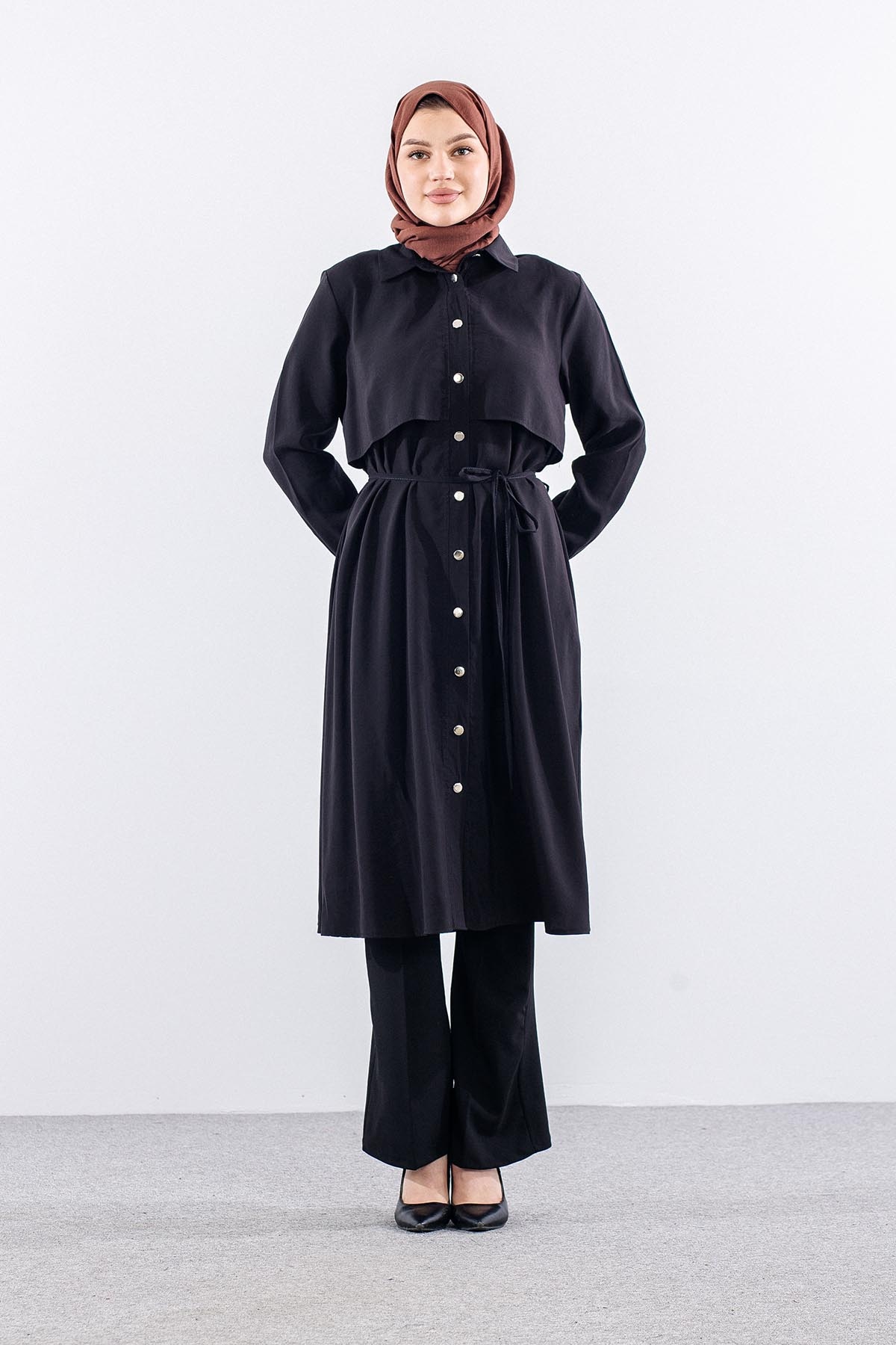 5040 Tunik 44-52 Aller Detay - Siyah - 2