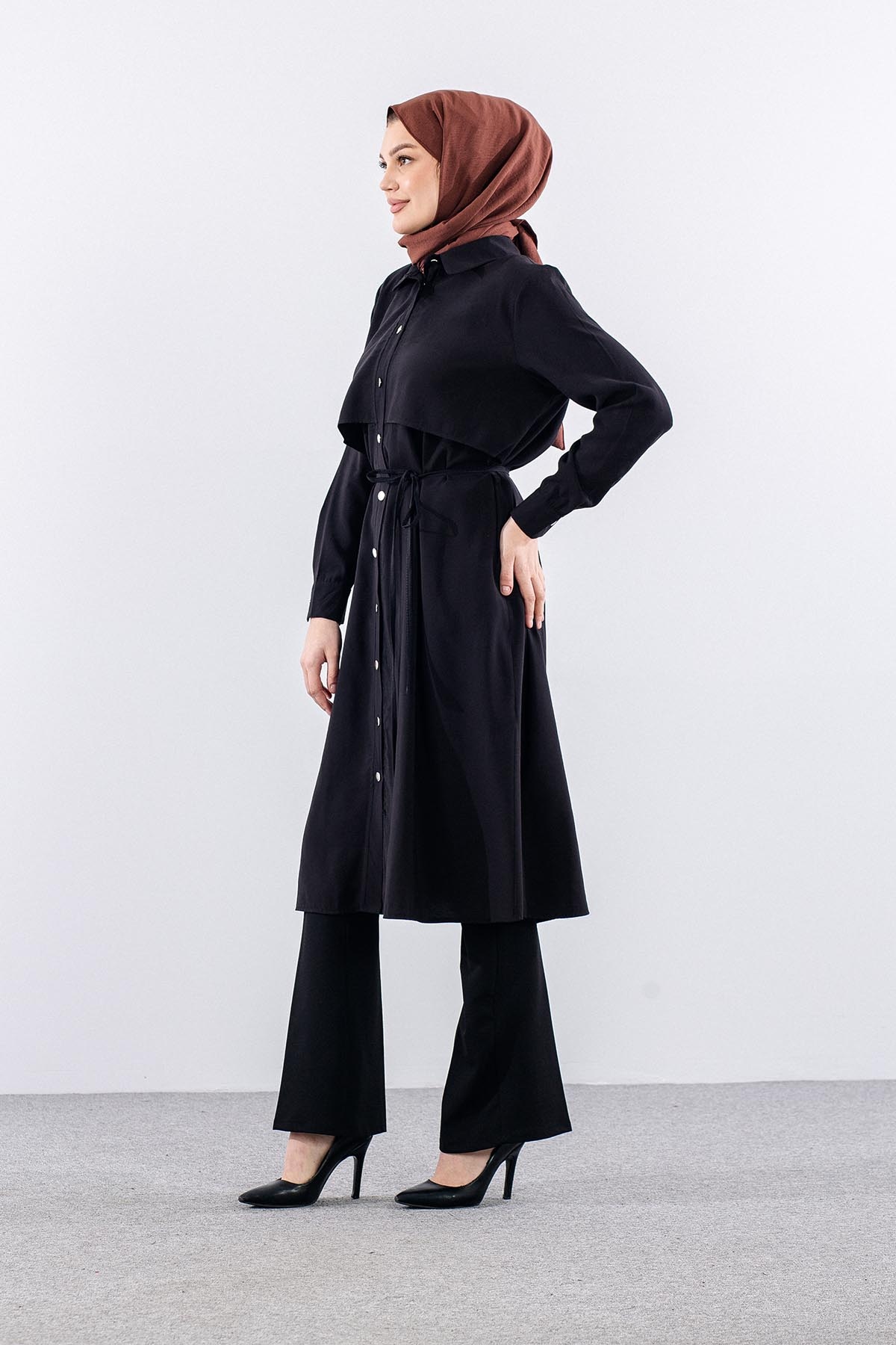 5040 Tunik 44-52 Aller Detay - Siyah - 4