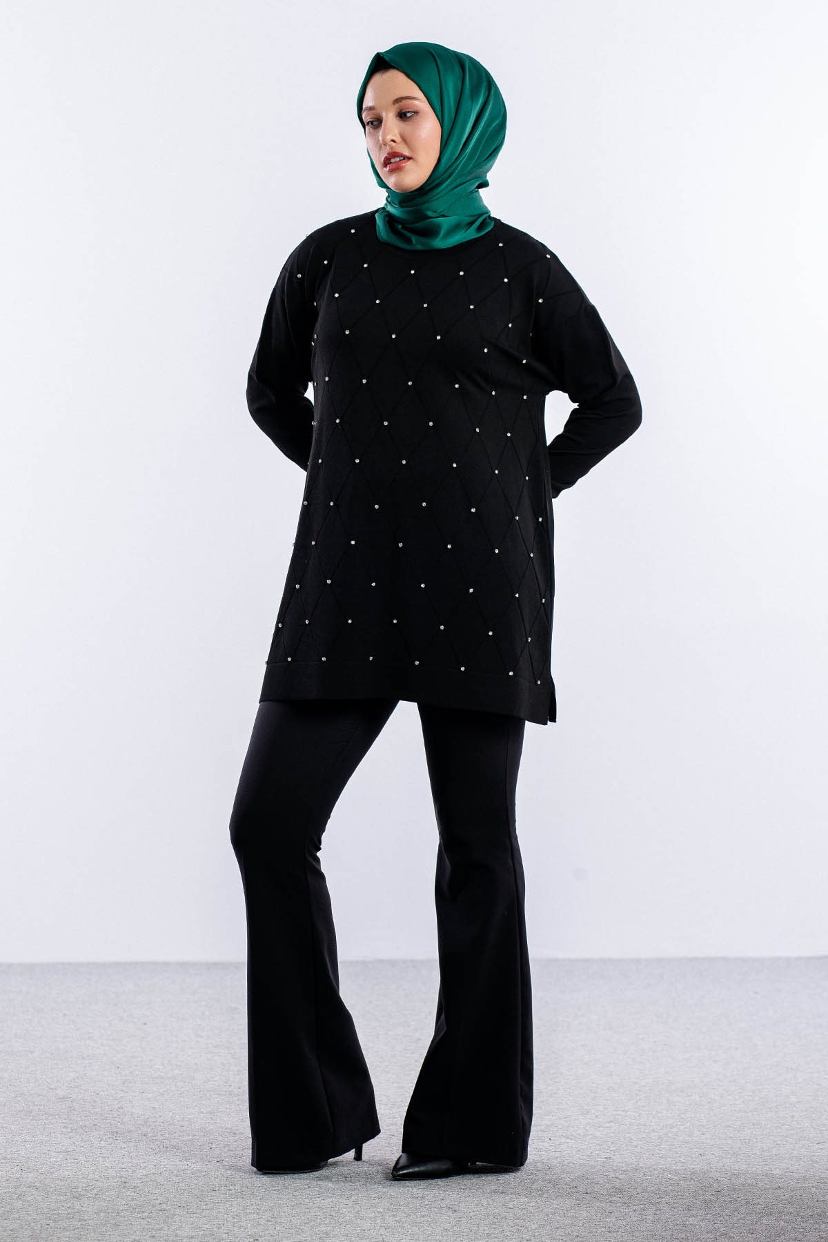 5043 Merserize Kazak Tek - Siyah - 2