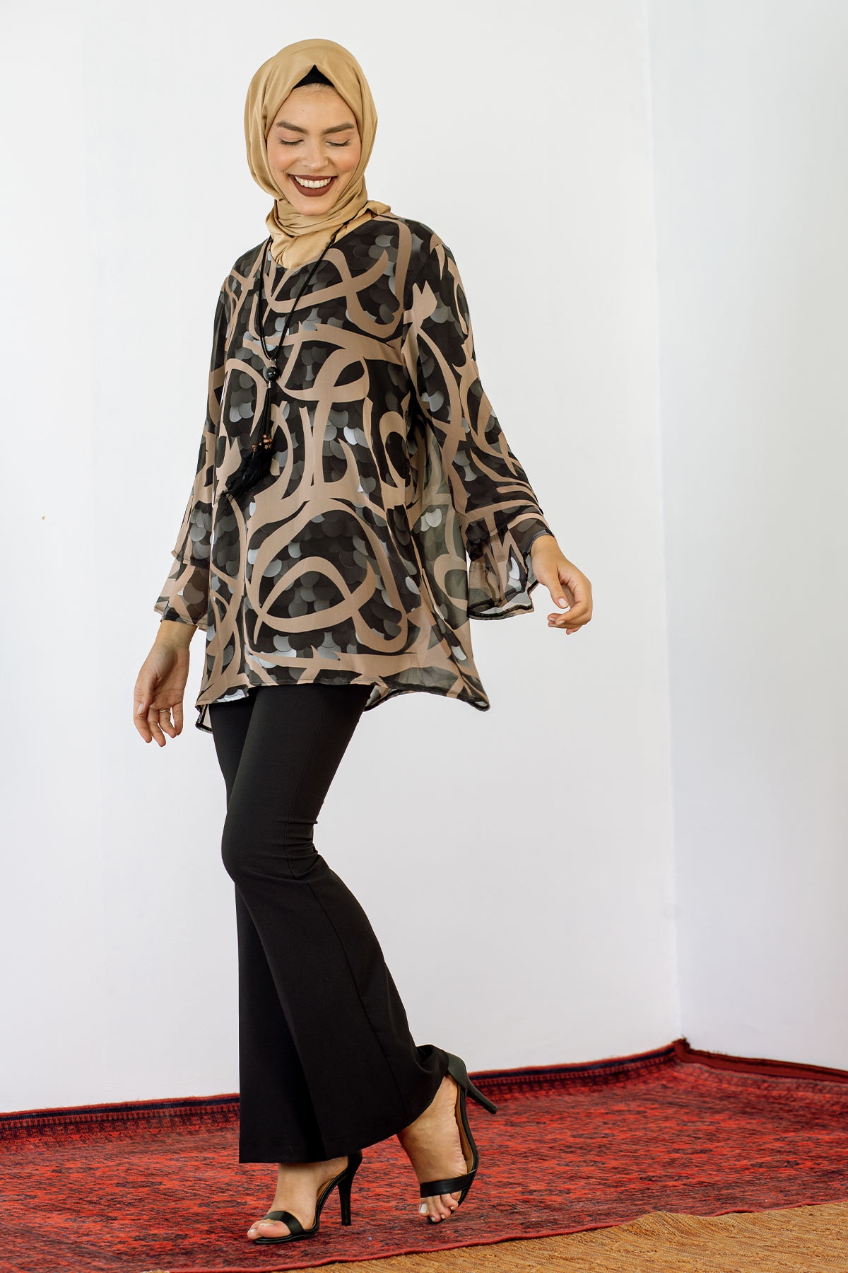 5068 Bluz Xl-4xl Sfn - Siyah_krem - 2