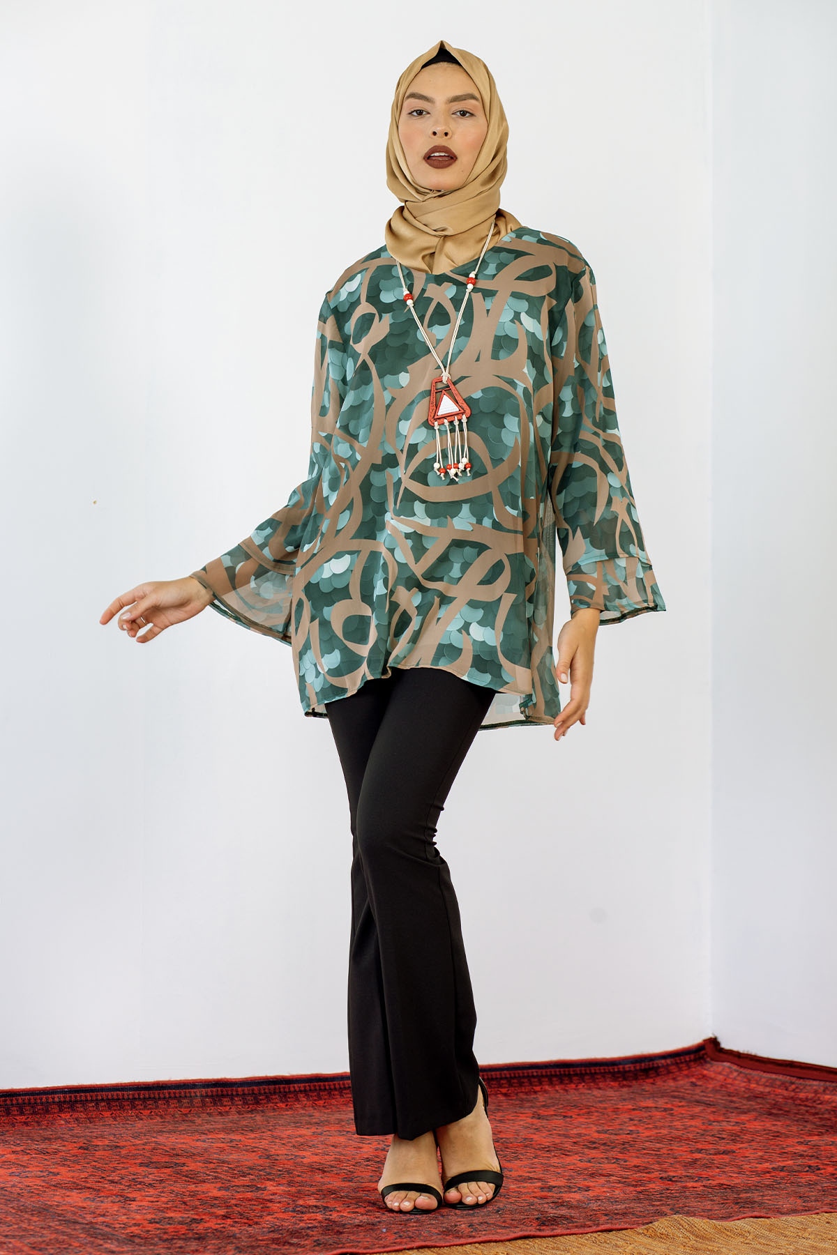 5068 Bluz Xl-4xl Sfn - Yesil - 1