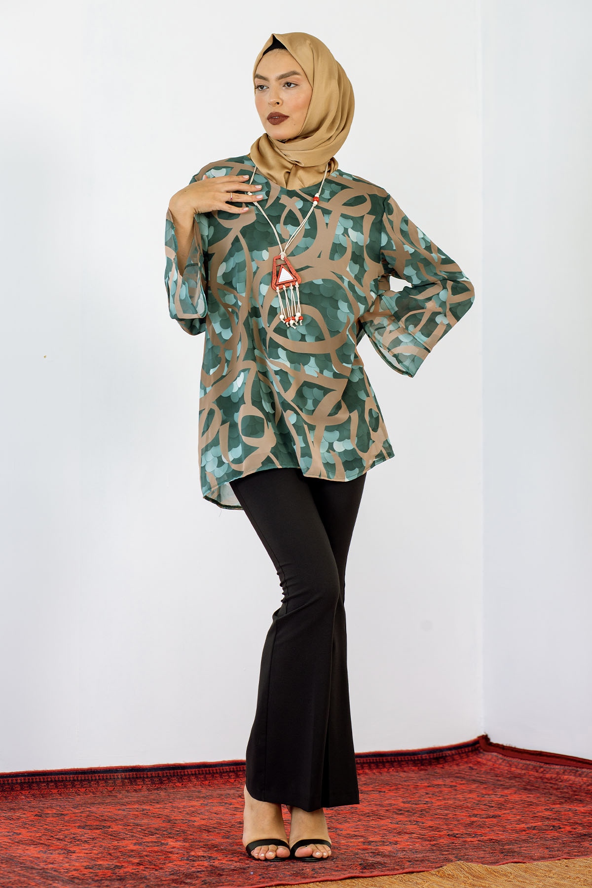 5068 Bluz Xl-4xl Sfn - Yesil - 2