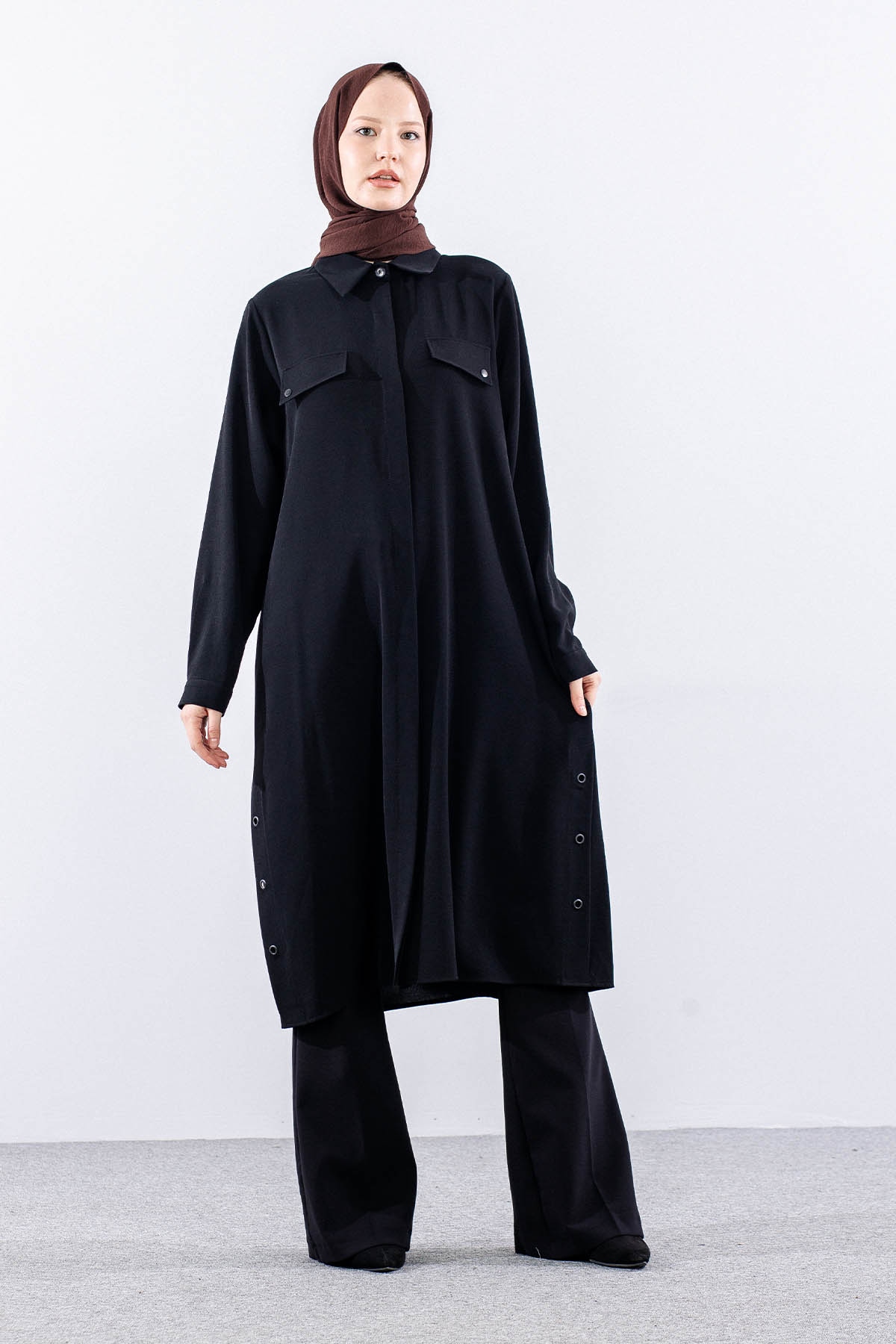 5097 Tunik 46-52 Cep Detay - Siyah - 3