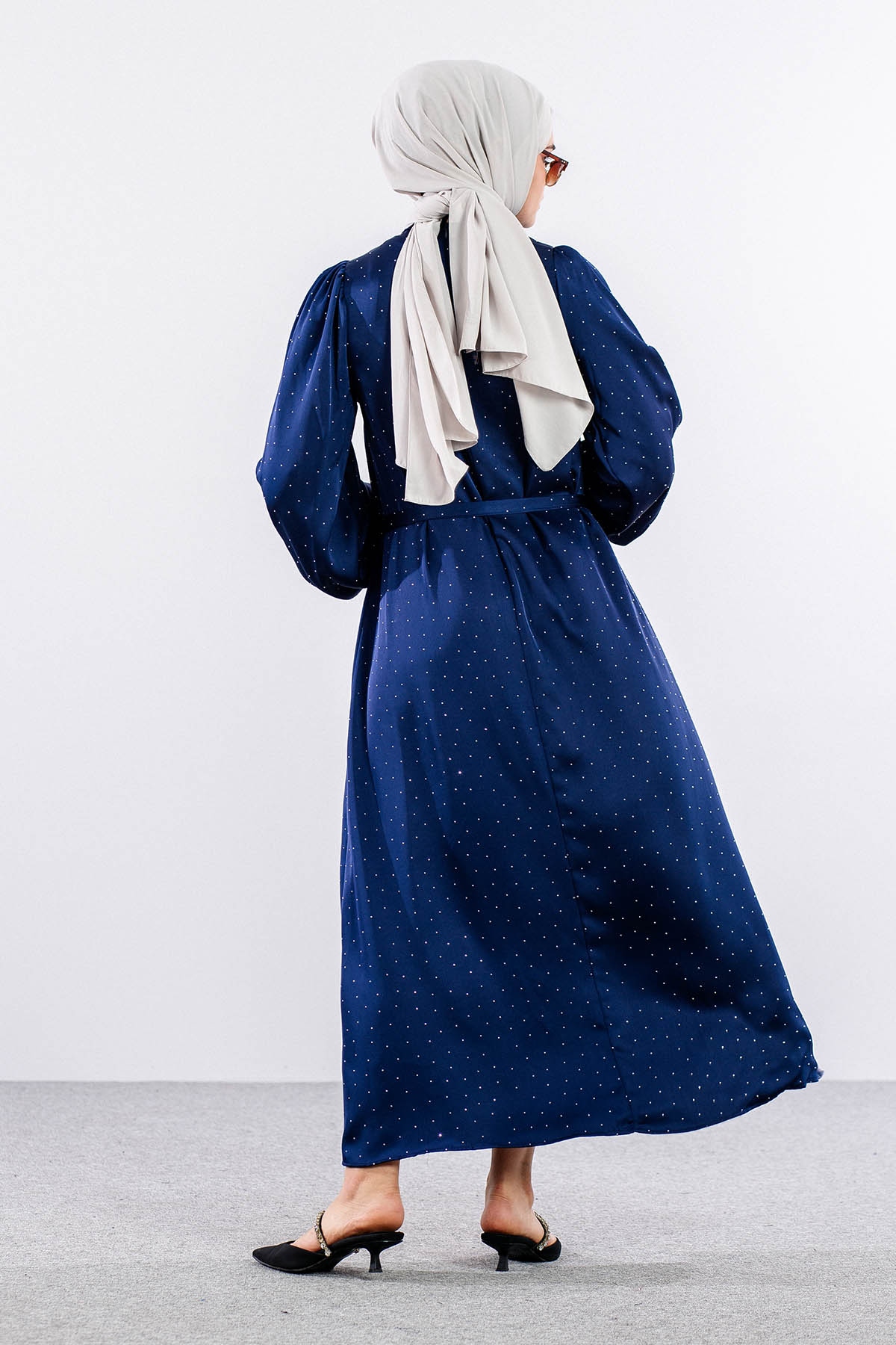 5099 Taşli Elbise 1-2 - Lacivert - 6