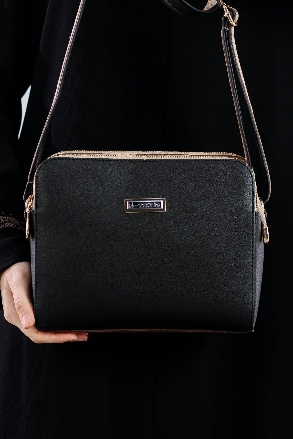 5188 Bayan çanta - Siyah_gold - 3