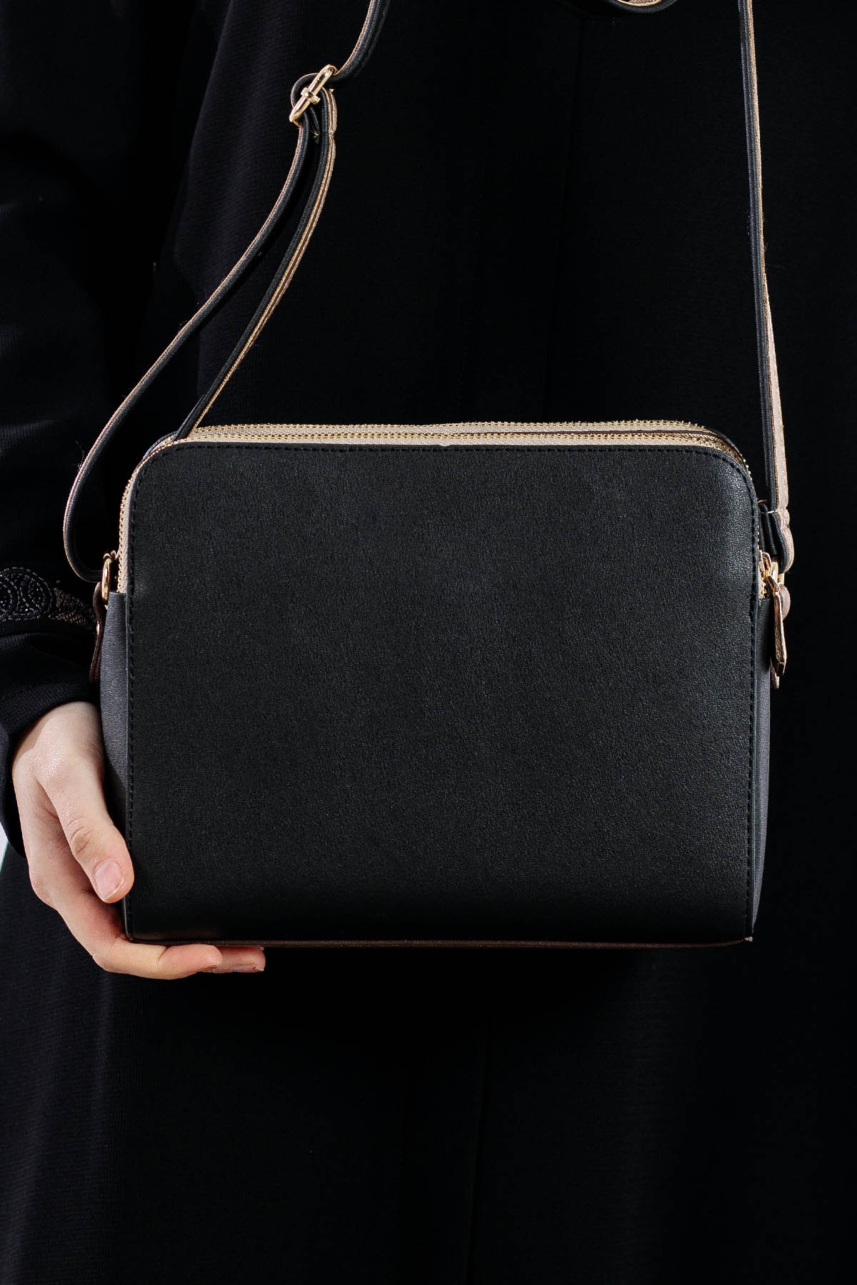 5188 Bayan çanta - Siyah_gold - 5