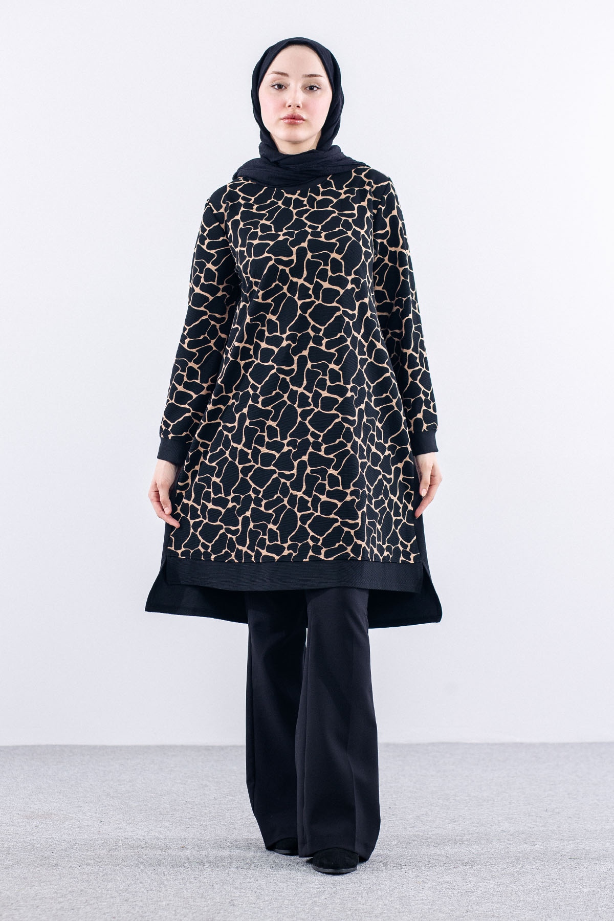 5269 Tunik 3-4-5-6 - Siyah_bej - 1