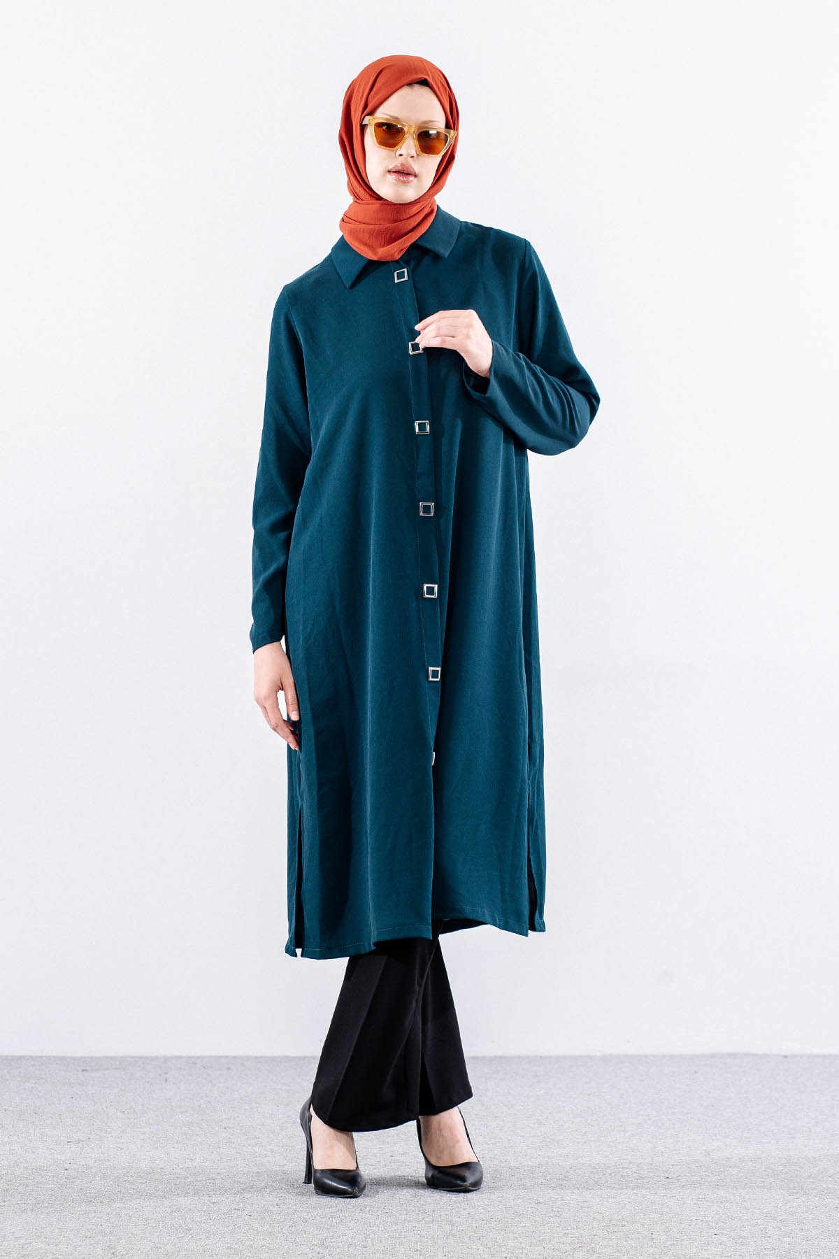 5290 Tunik 46-52 - Petrol - 2