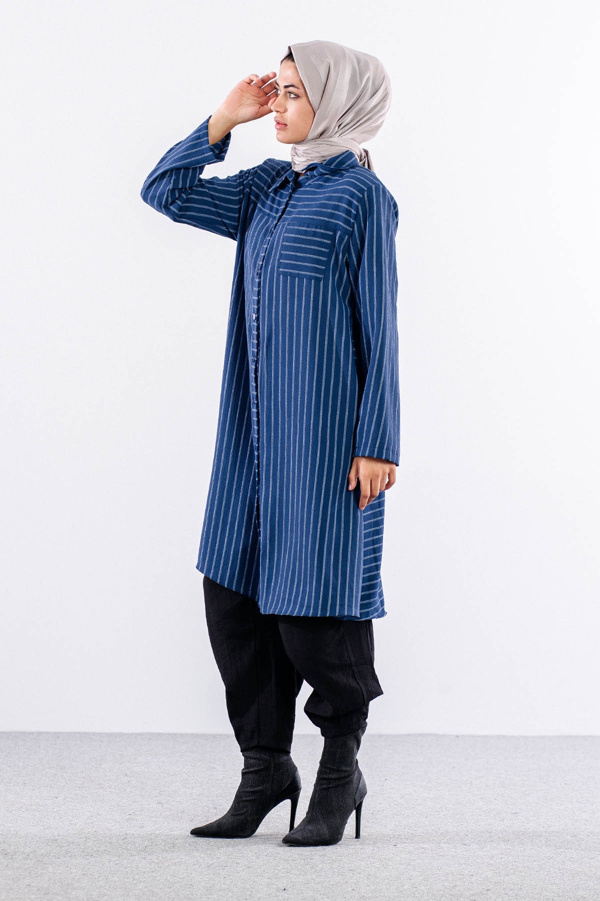 5311 Tunik 46-52 çizgi - Lacivert - 2