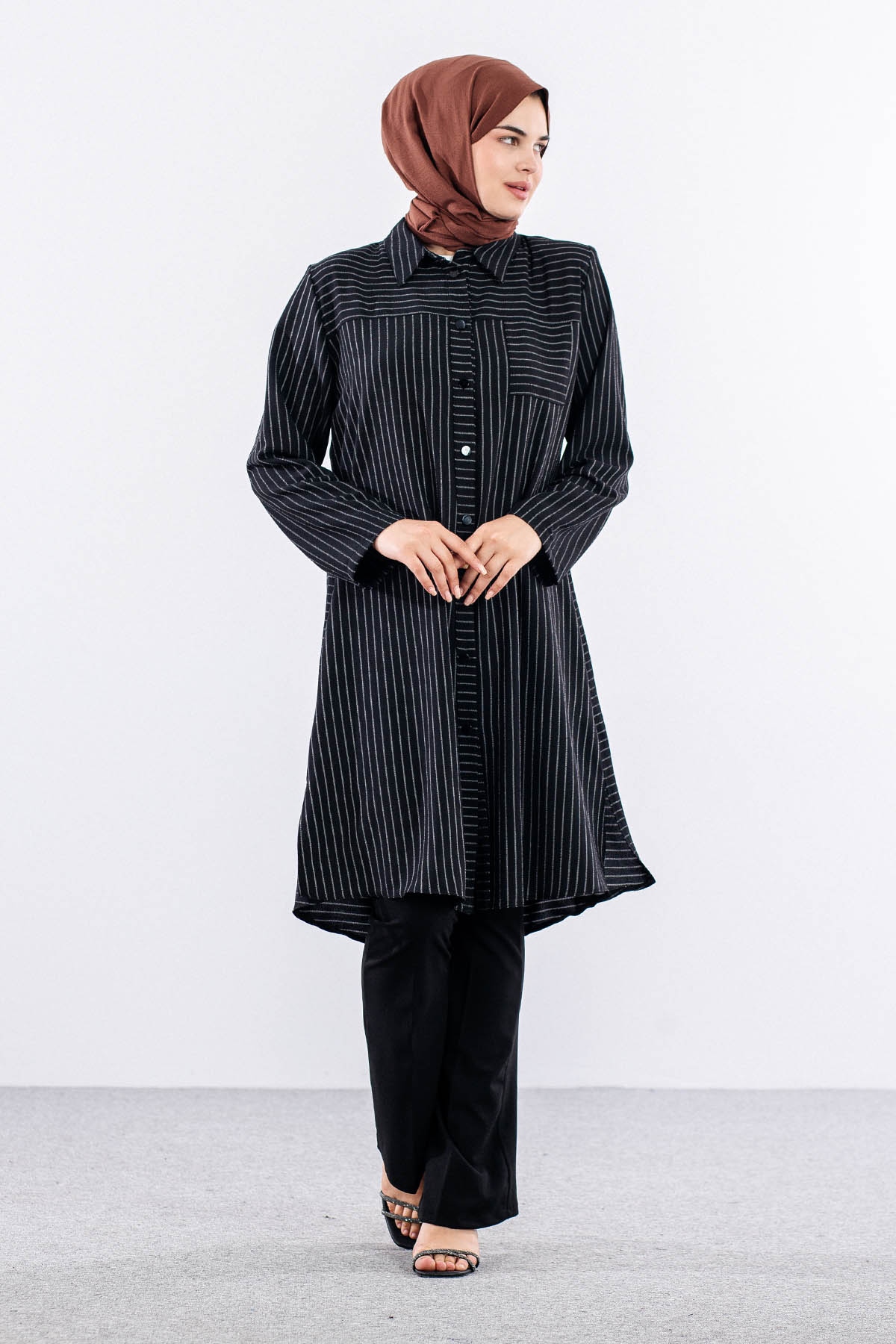 5311 Tunik 46-52 çizgi - Siyah - 1