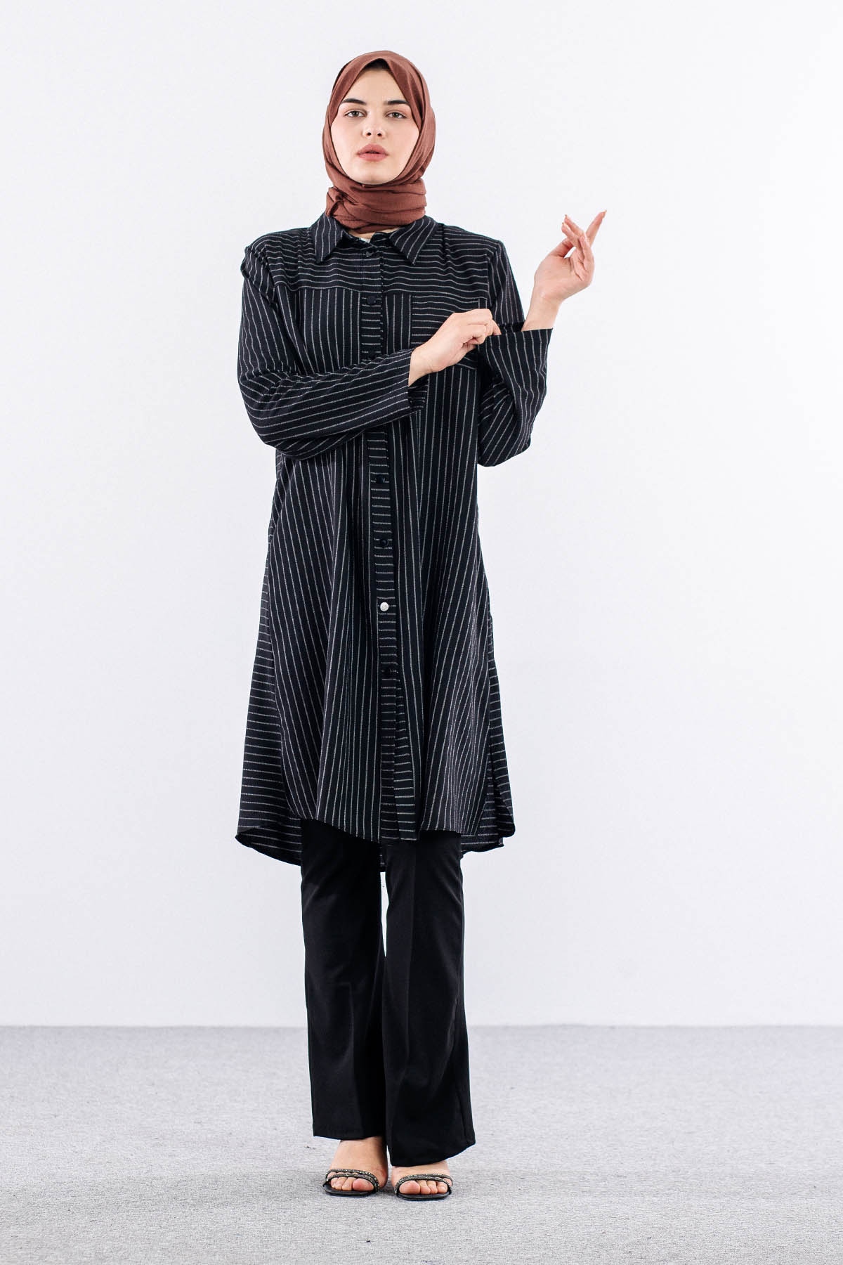 5311 Tunik 46-52 çizgi - Siyah - 2