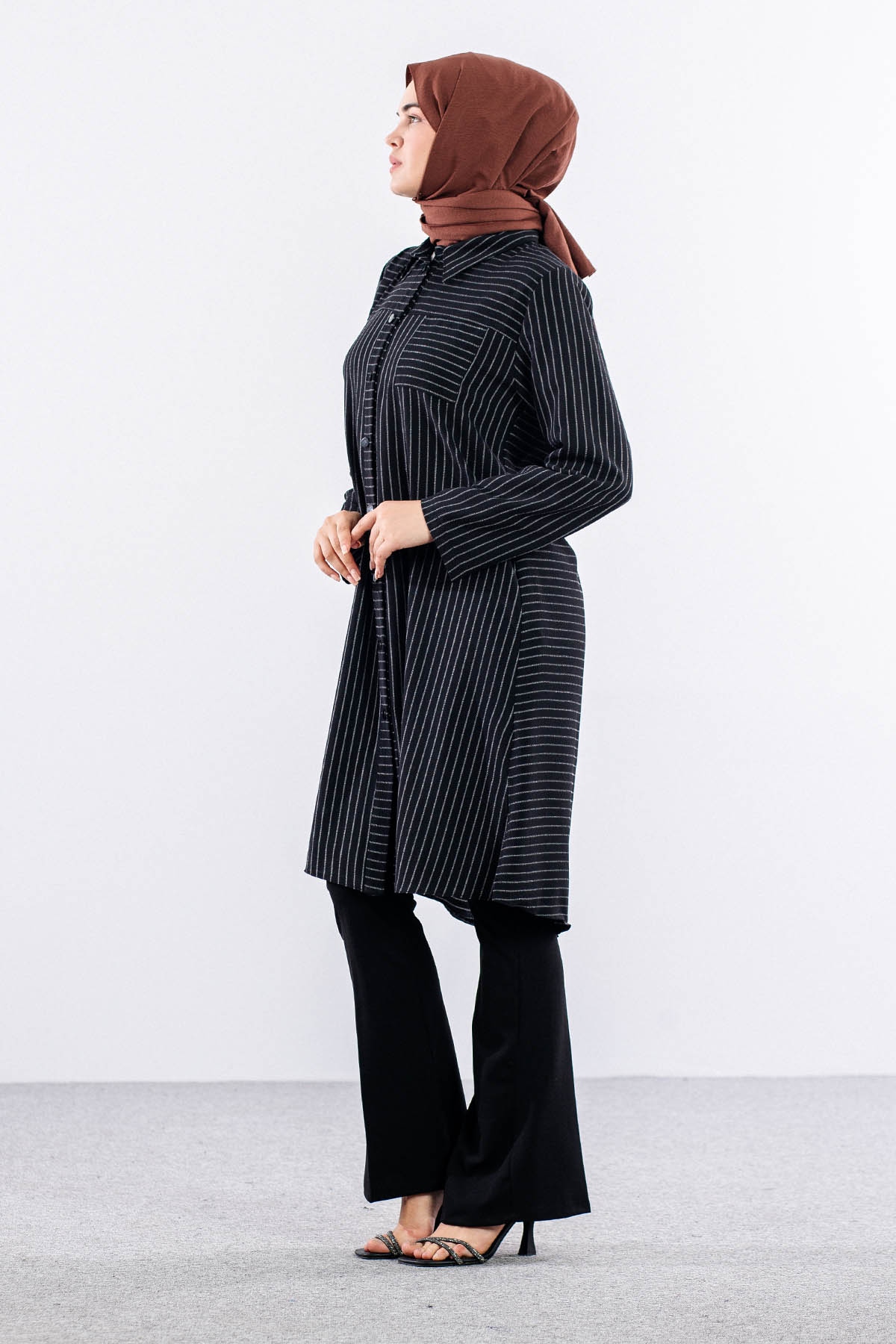 5311 Tunik 46-52 çizgi - Siyah - 4