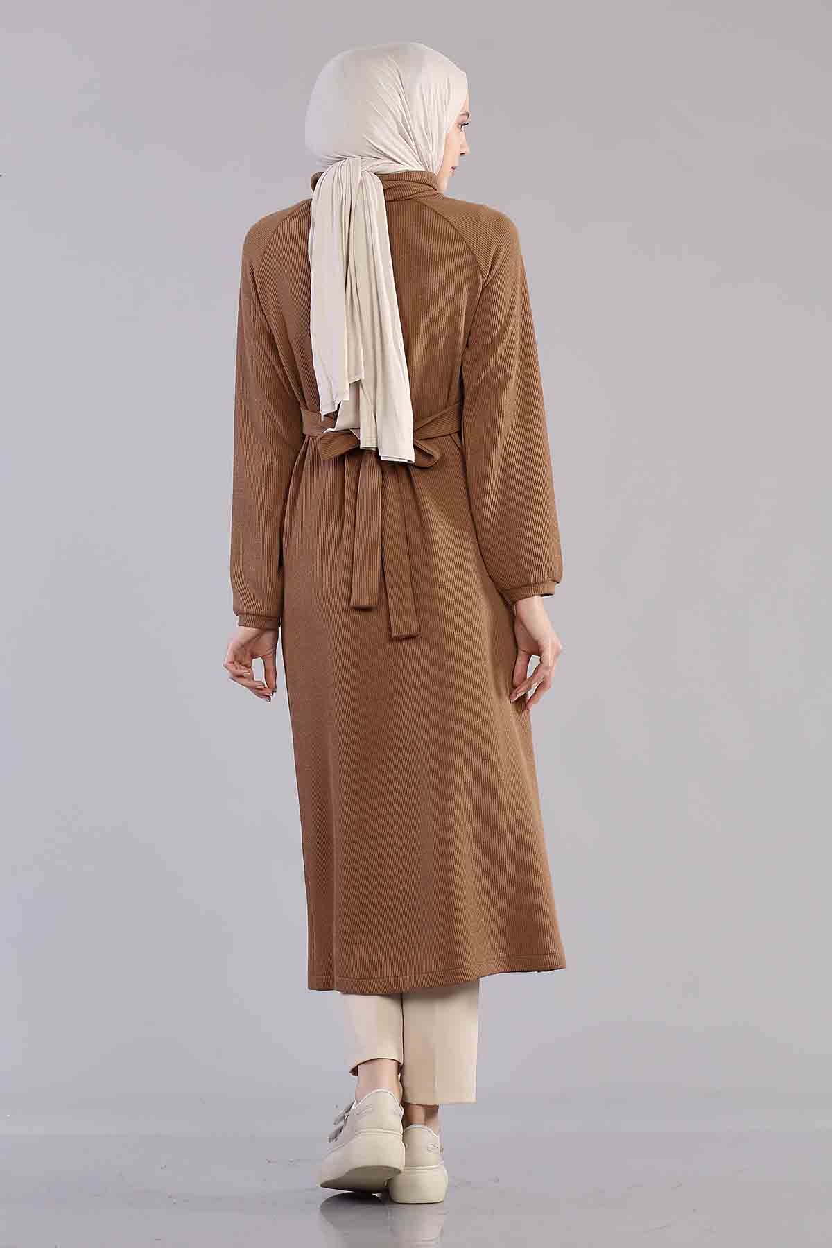 5374 Beli Zincir Elbise 38-42 - Camel - 5