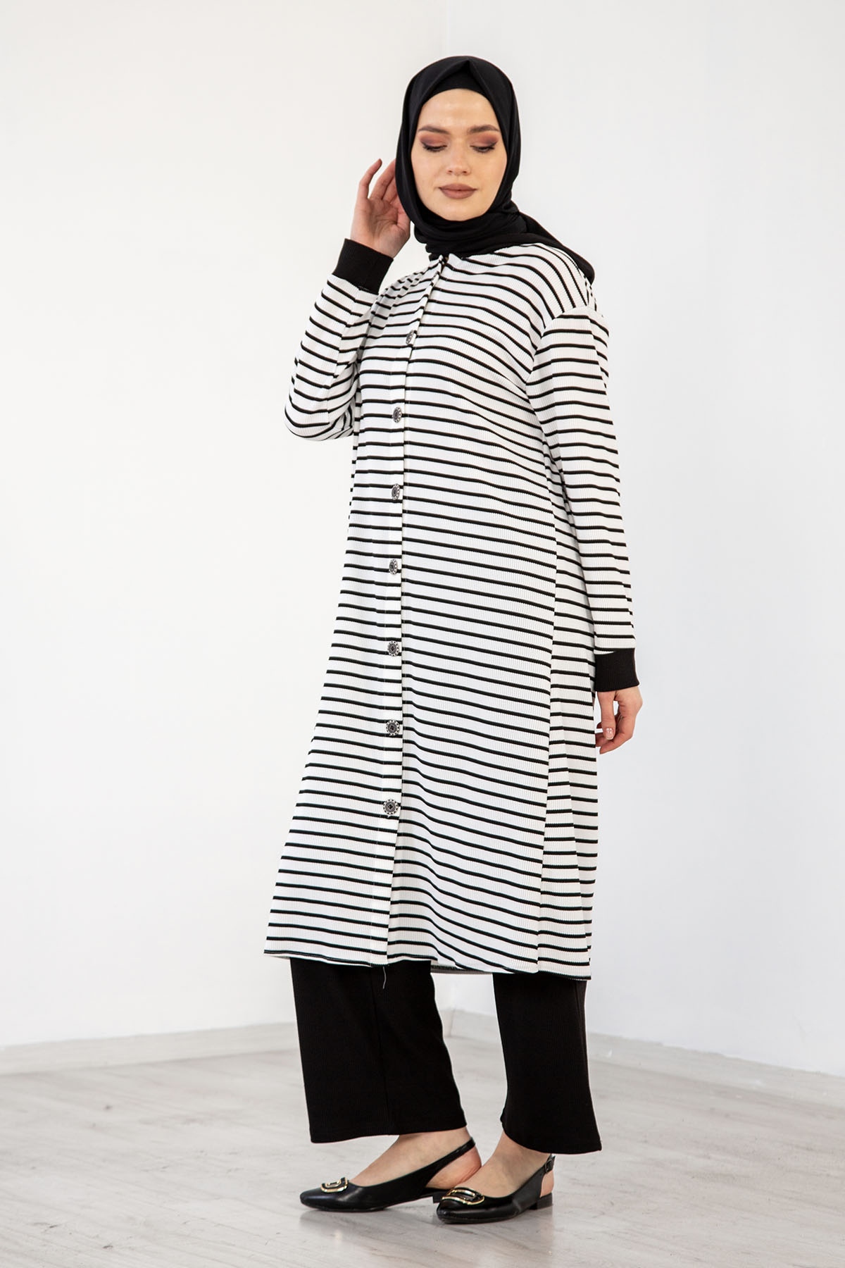 5583 çizgi Takim 40-46 - Beyaz - 3