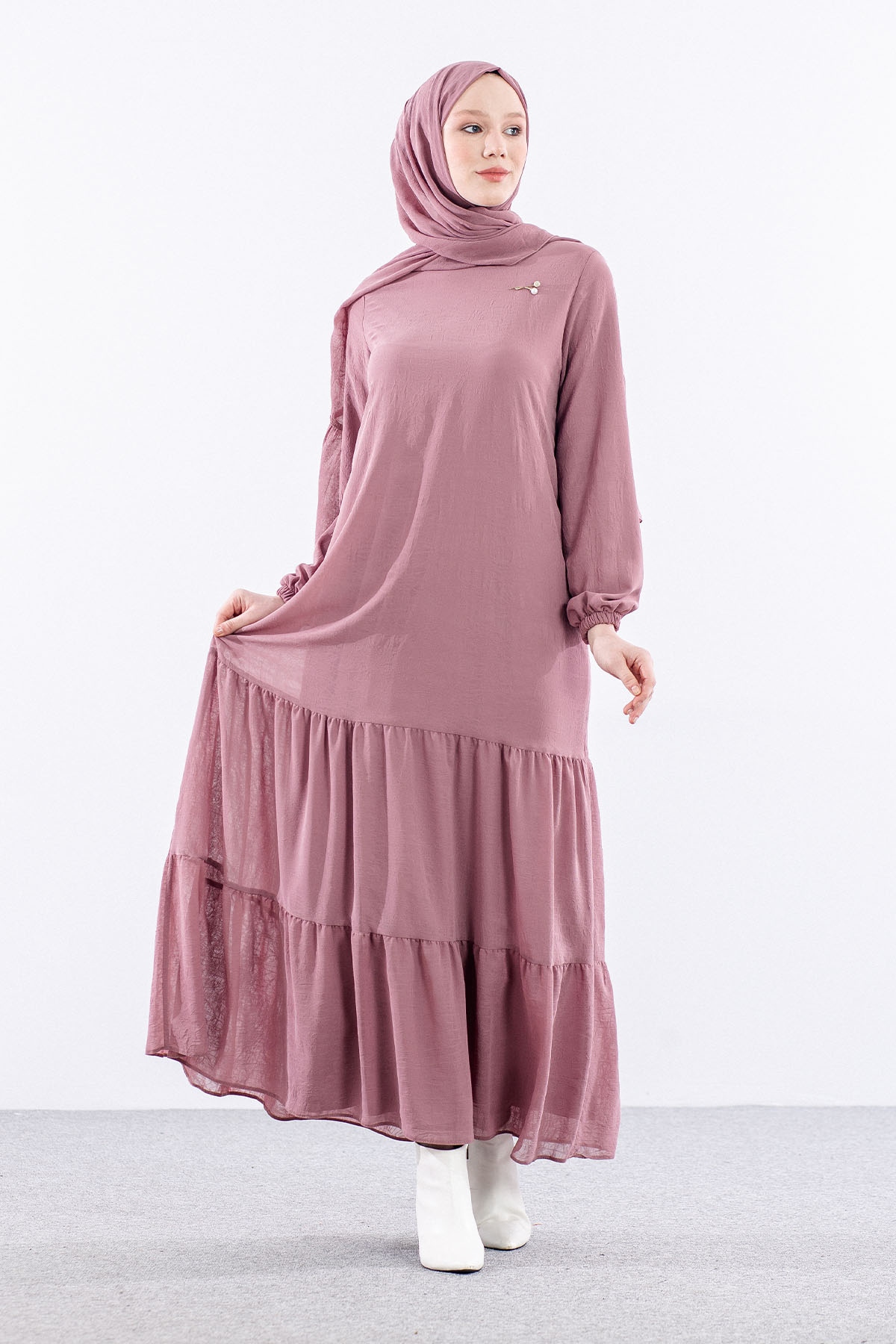 5601 Elbise 1-6 şal - Gulkurusu - 1