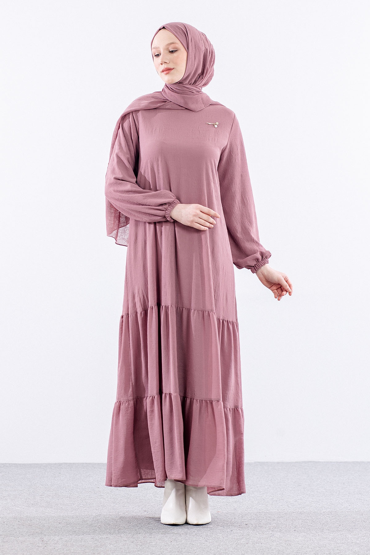 5601 Elbise 1-6 şal - Gulkurusu - 2