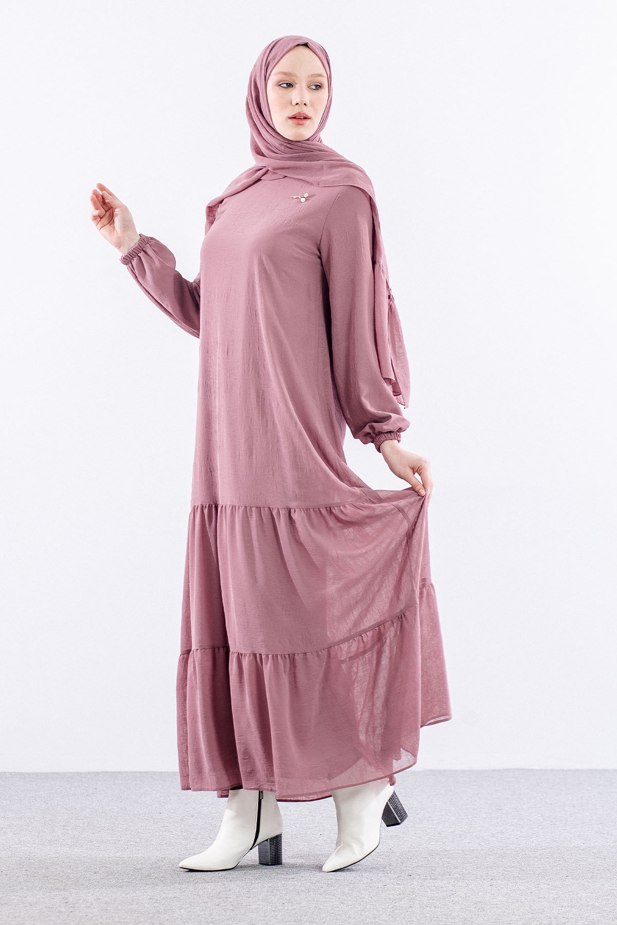 5601 Elbise 1-6 şal - Gulkurusu - 4