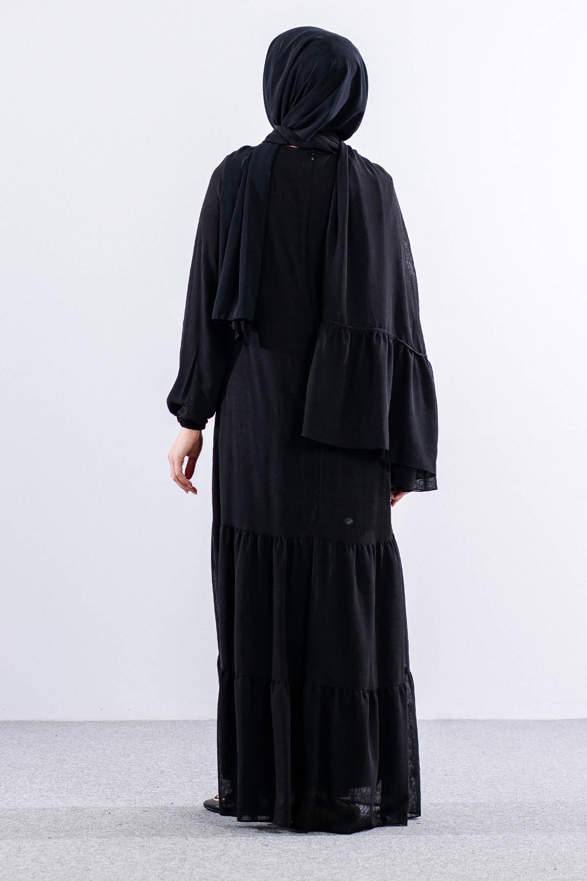 5601 Elbise 1-6 şal - Siyah - 6