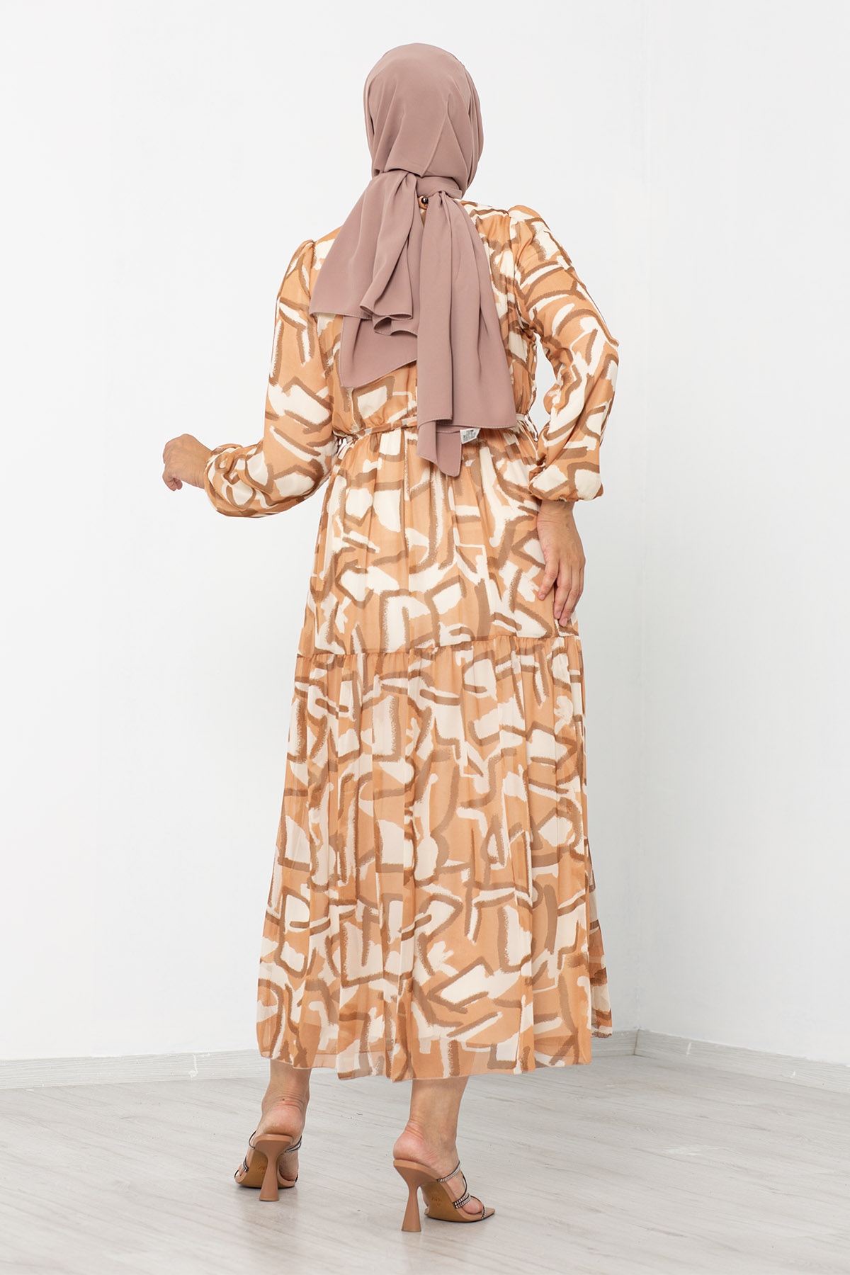 5624 Bb Elbise 44-52 Tbl - Camel - 6