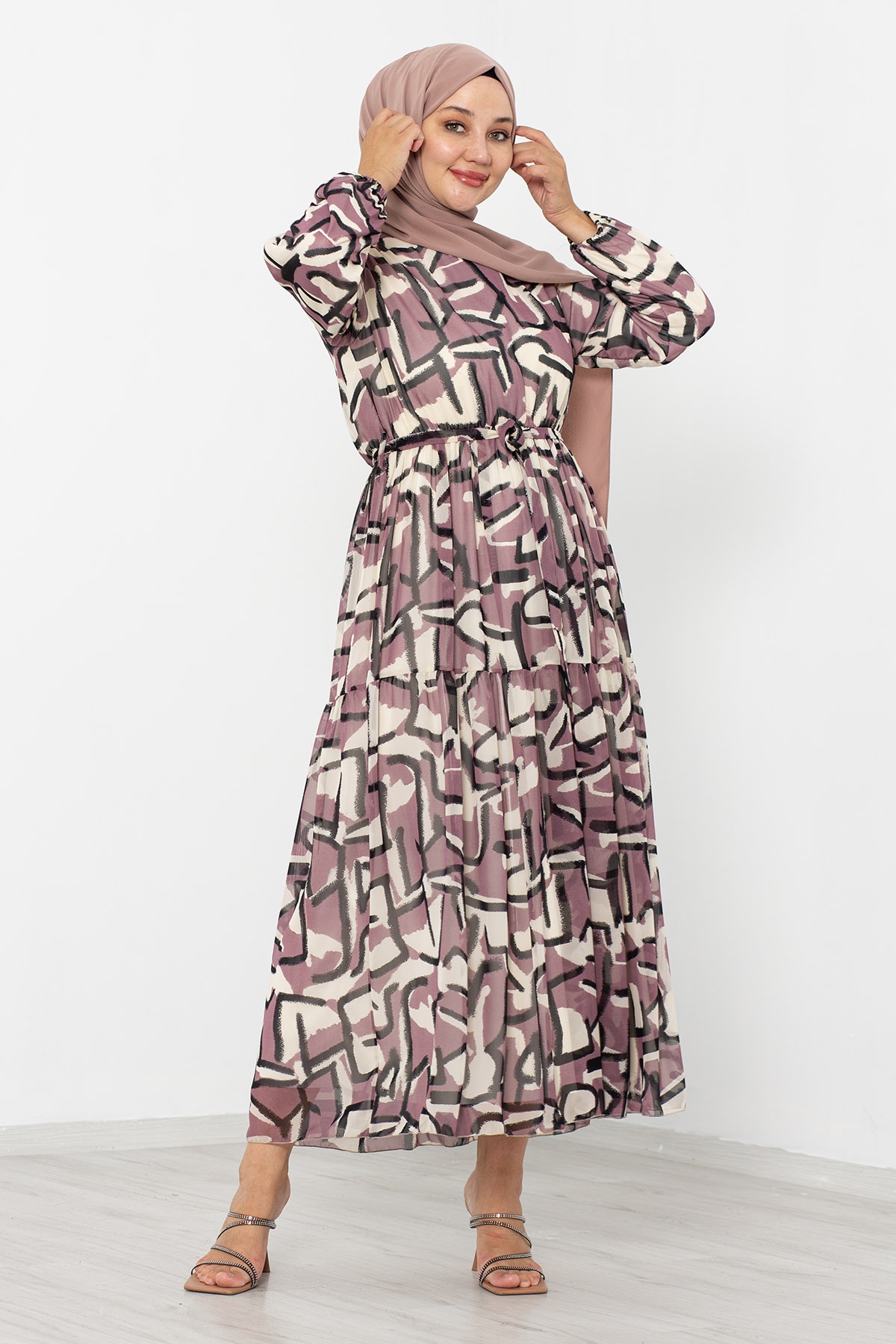 5624 Bb Elbise 44-52 Tbl - Pudra - 1