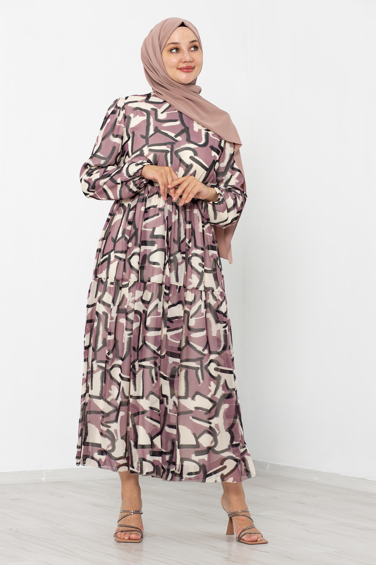 5624 Bb Elbise 44-52 Tbl - Pudra - 2