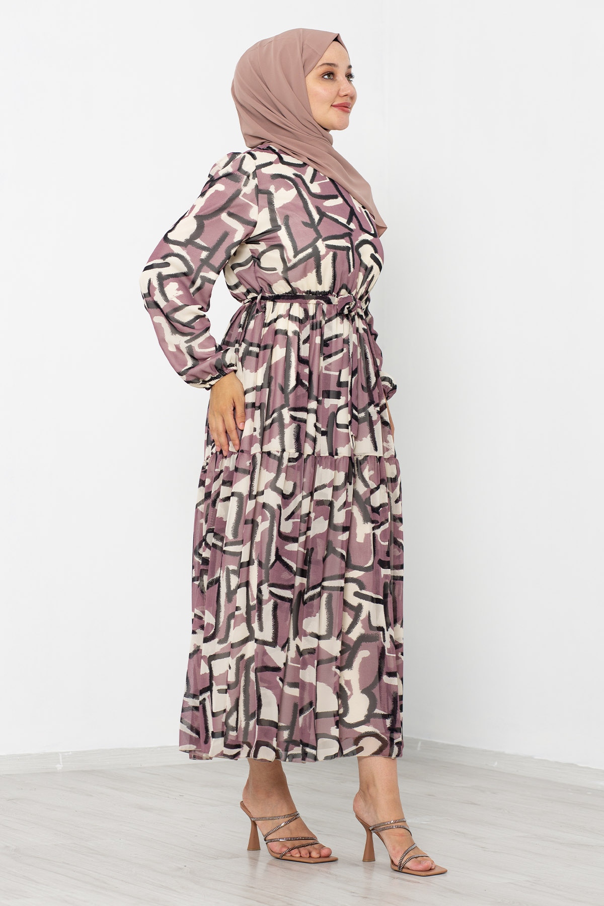 5624 Bb Elbise 44-52 Tbl - Pudra - 3