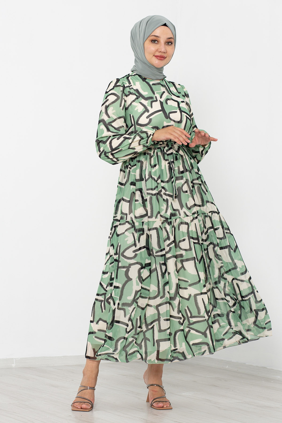 5624 Bb Elbise 44-52 Tbl - Yesil - 1
