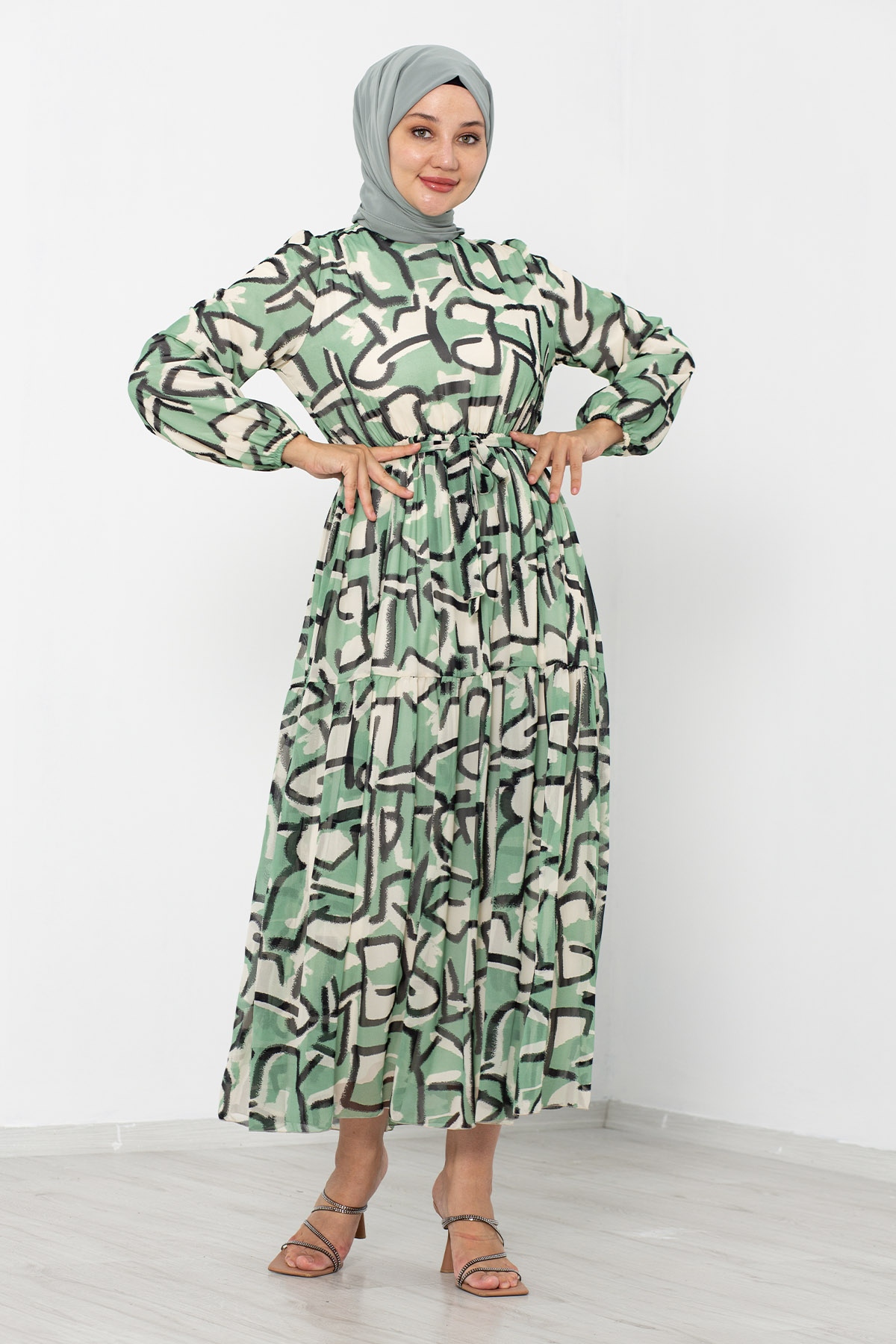 5624 Bb Elbise 44-52 Tbl - Yesil - 2