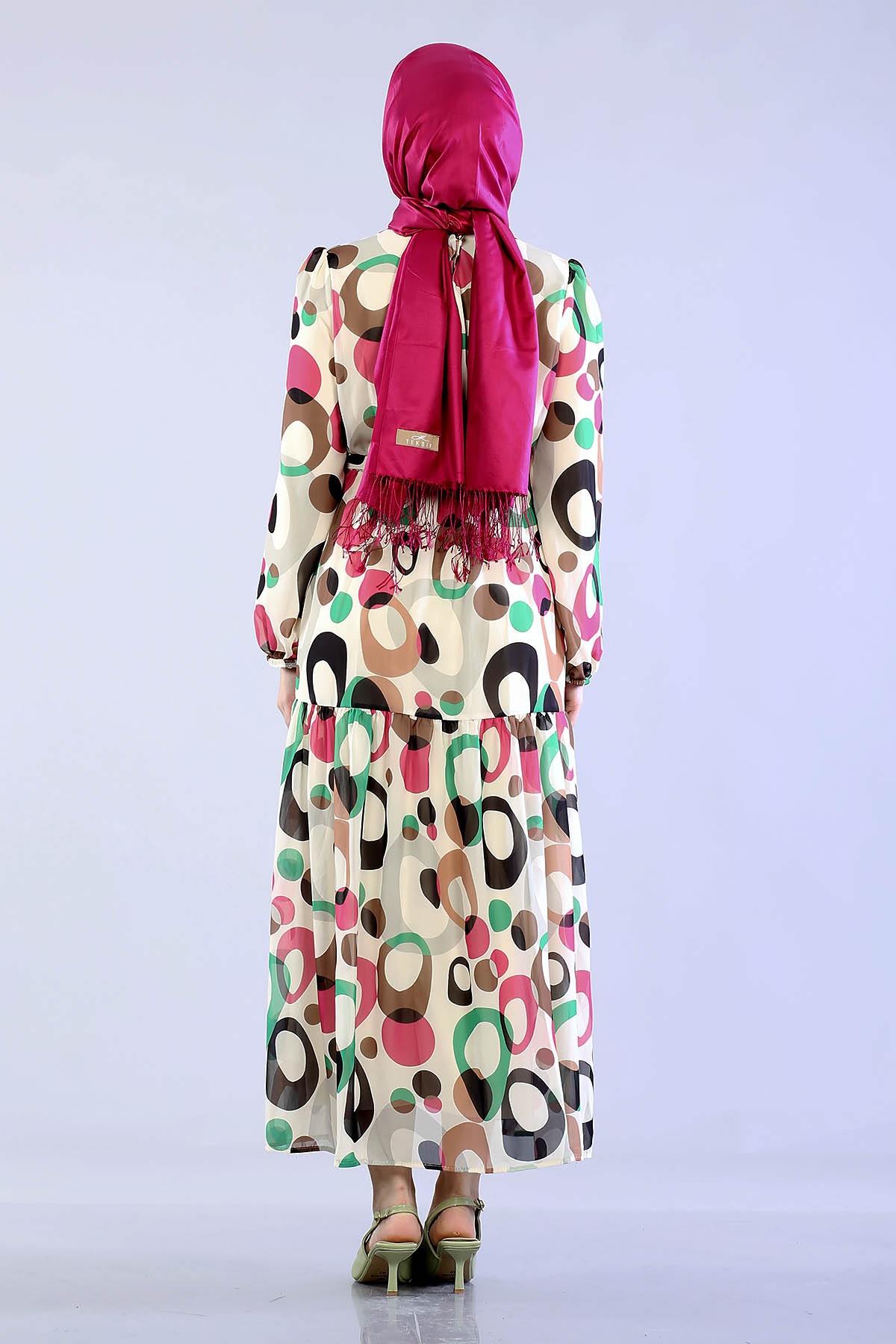 5665 Oval D. Elbise 38-46 - Fusya - 6