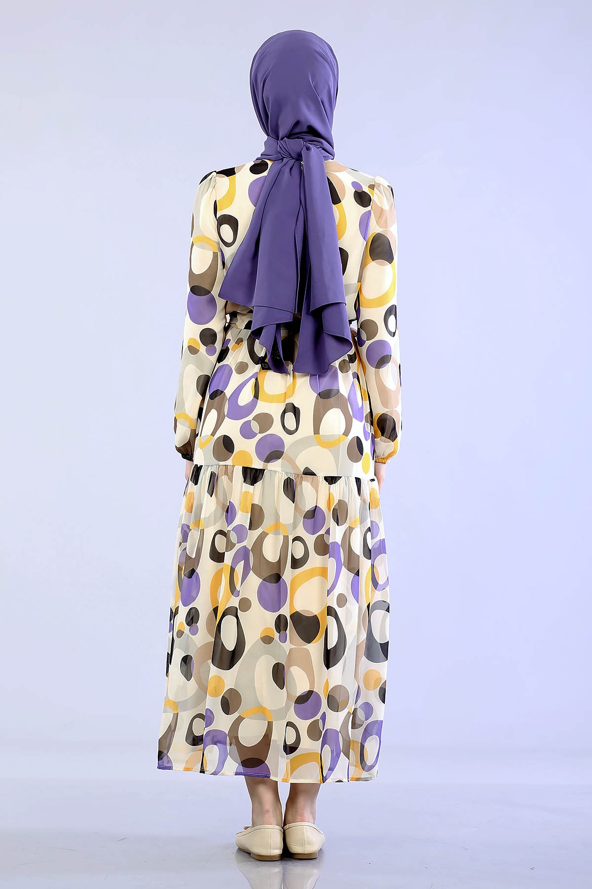 5665 Oval D. Elbise 38-46 - Mor - 6