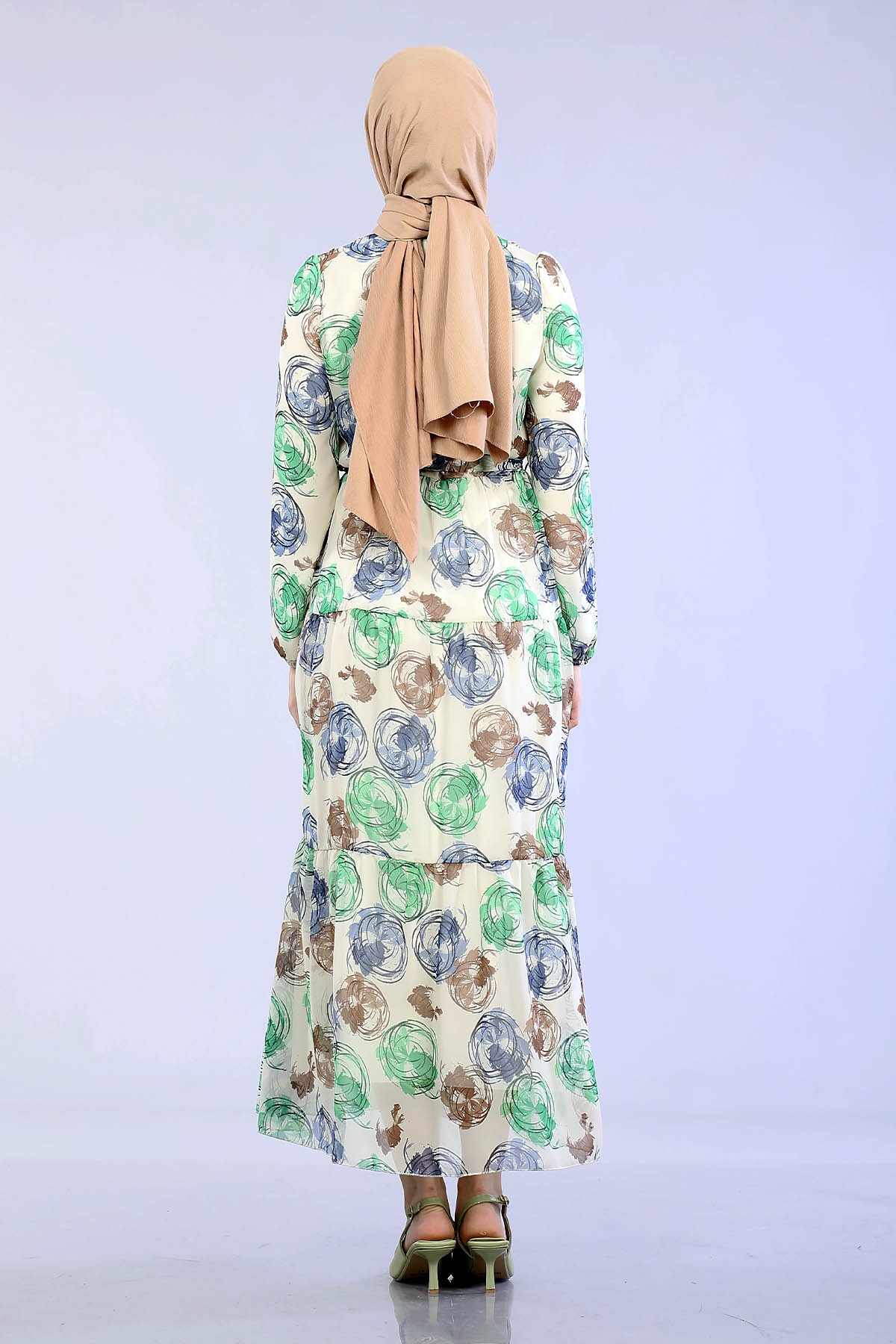 5671 O.çizgi Elbise 38-44 - Mavi - 5