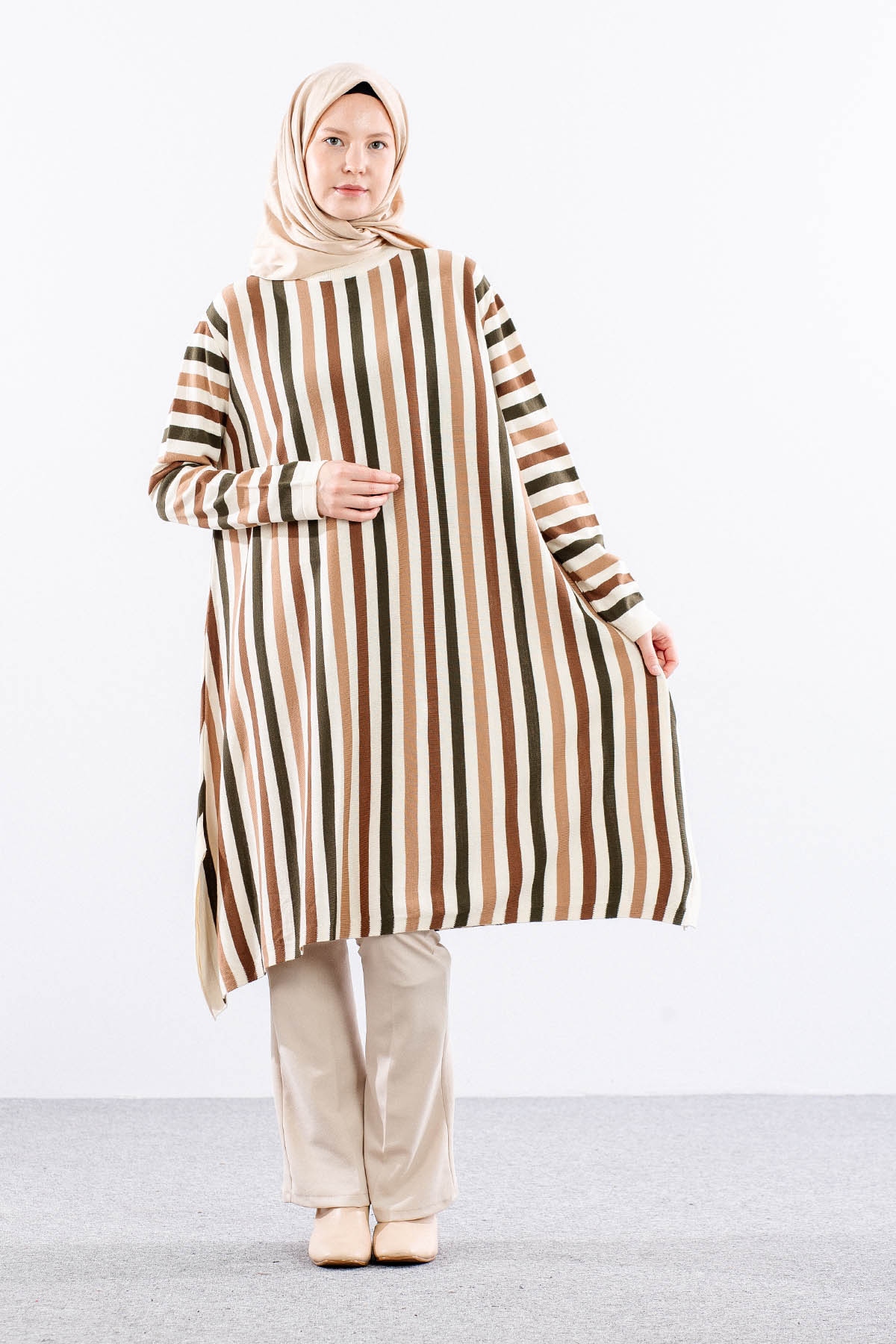 5675 Triko Panço Tek - Krem - 2