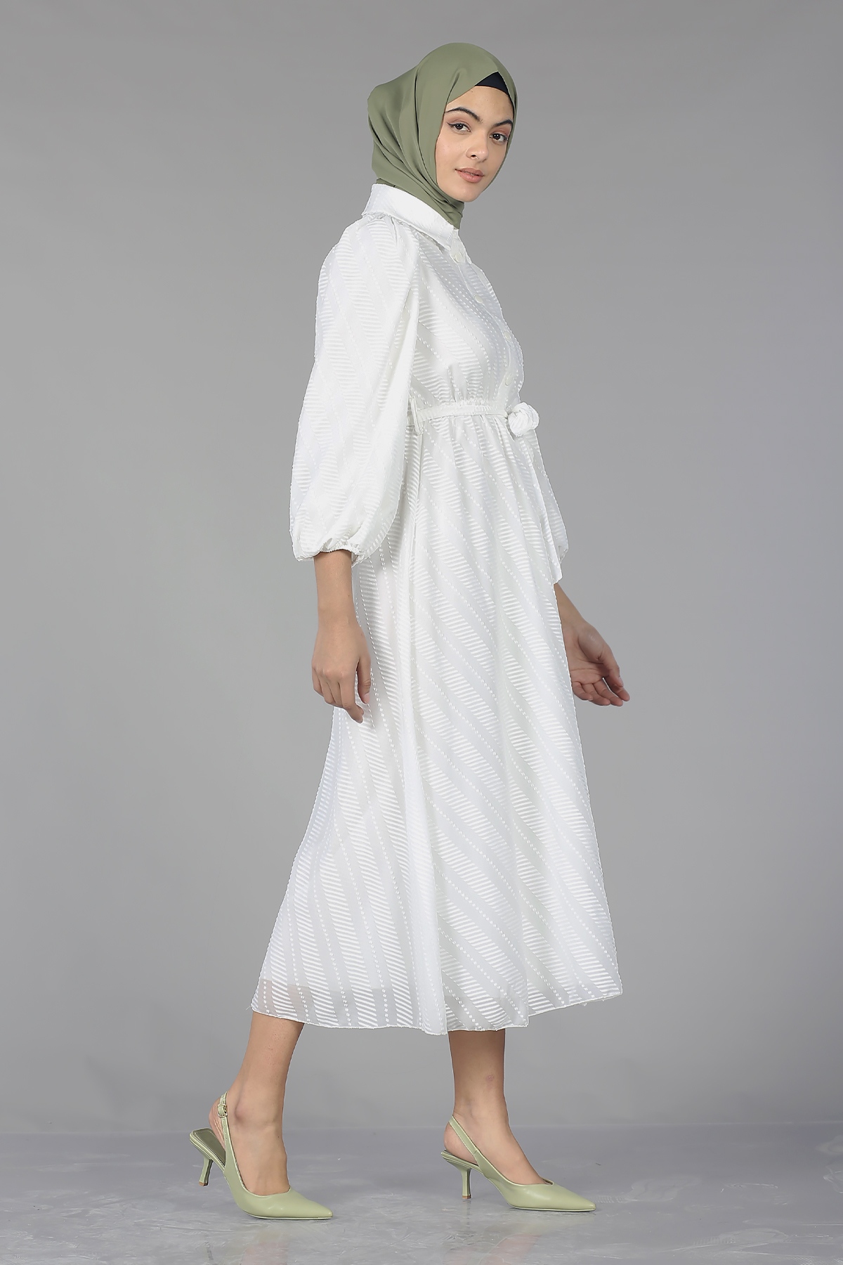 5683 Elbise 38-44 - Ekru - 2