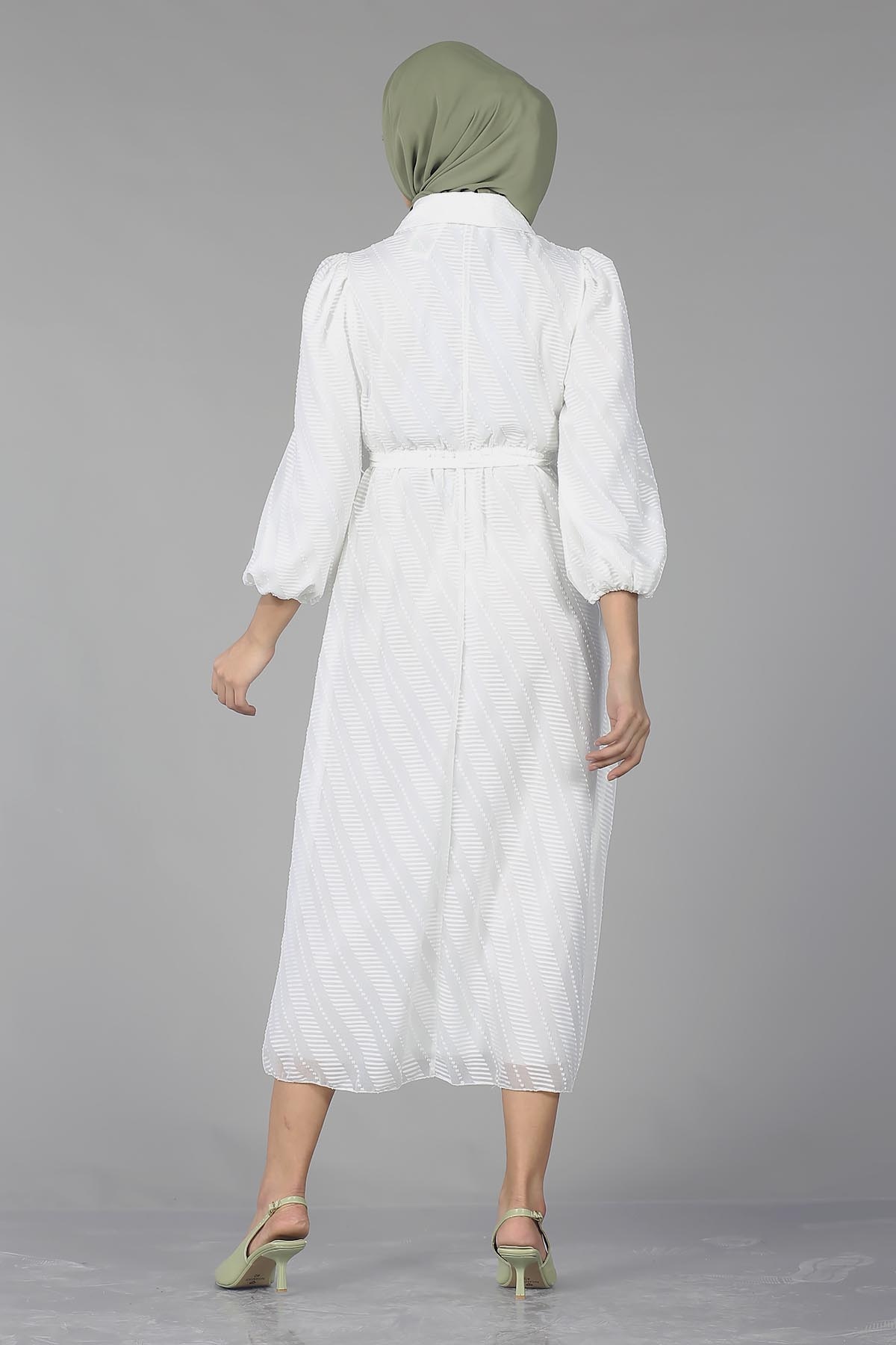 5683 Elbise 38-44 - Ekru - 4