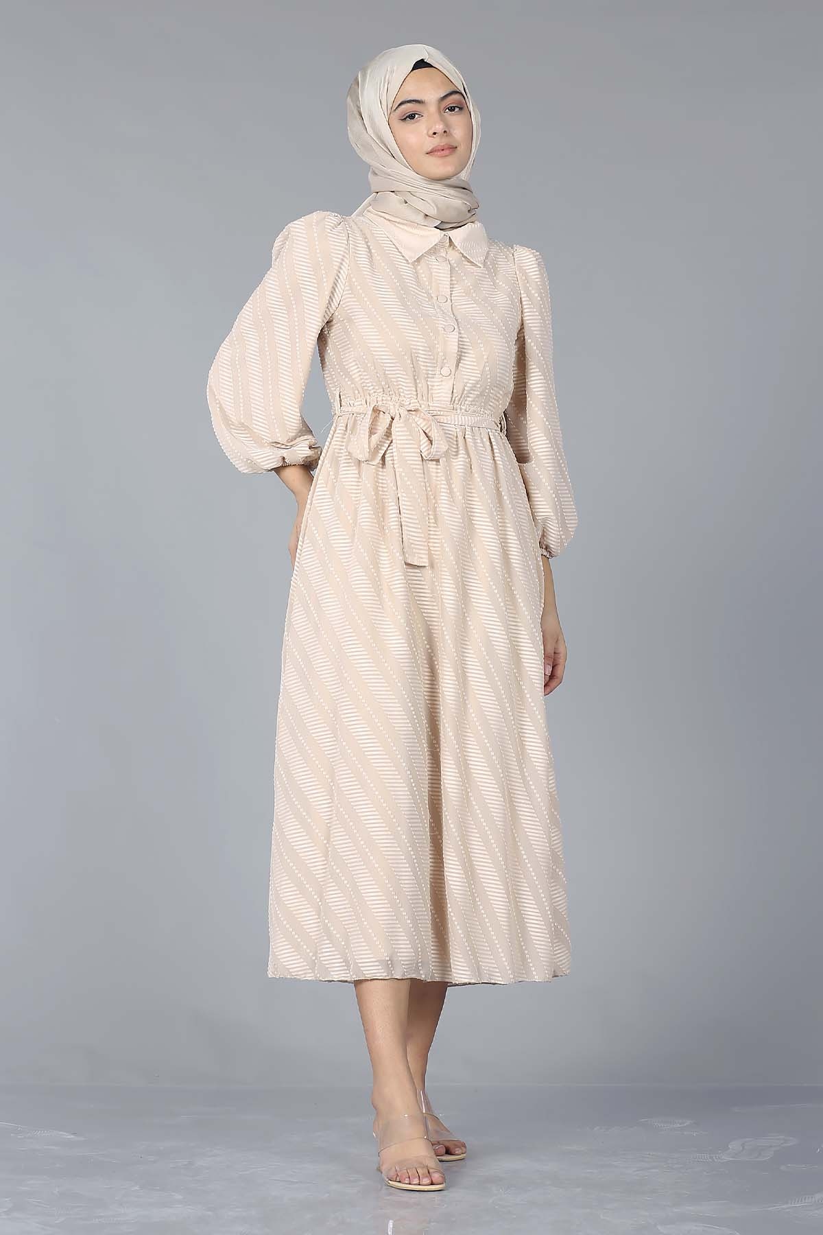 5683 Elbise 38-44 - S.kahve - 1